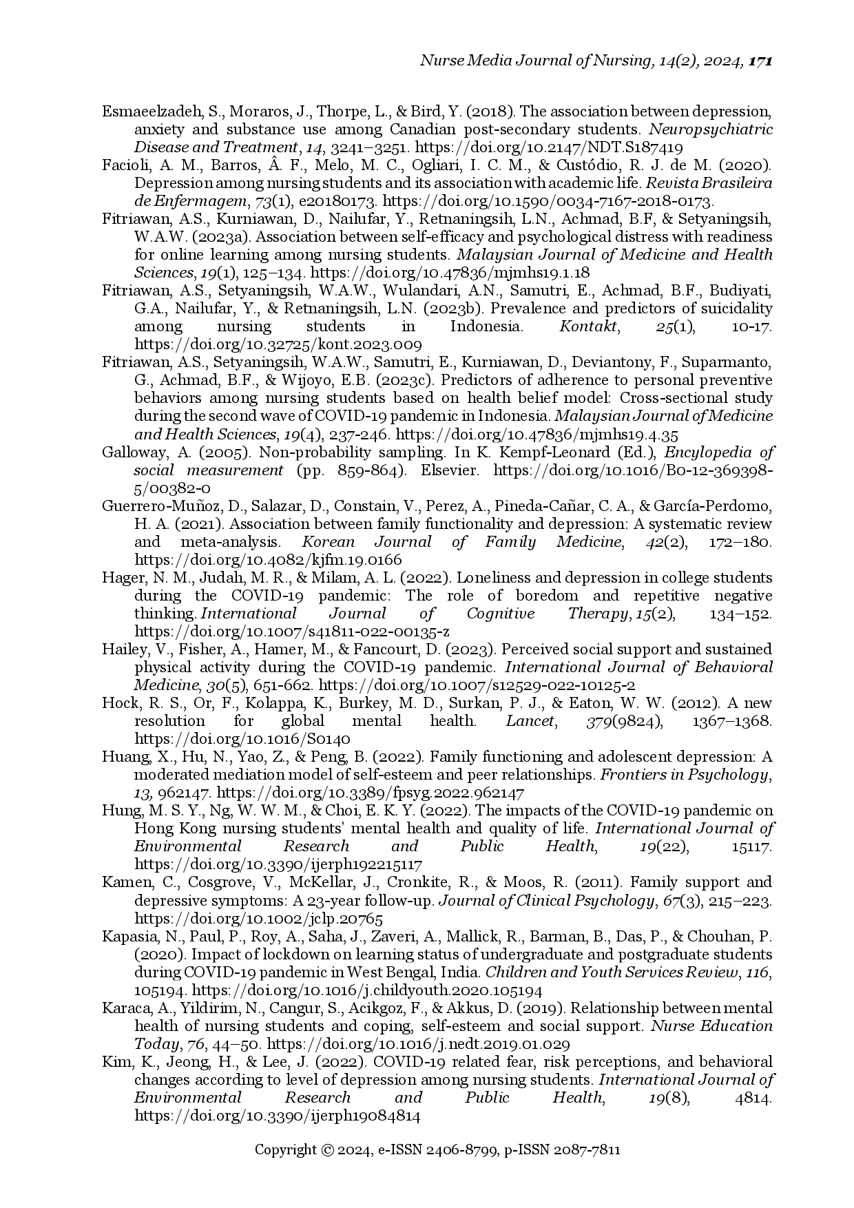 juris Association Between Sources of Social Support and Depression Among Nursing Students During the COVID 19 Pandemic