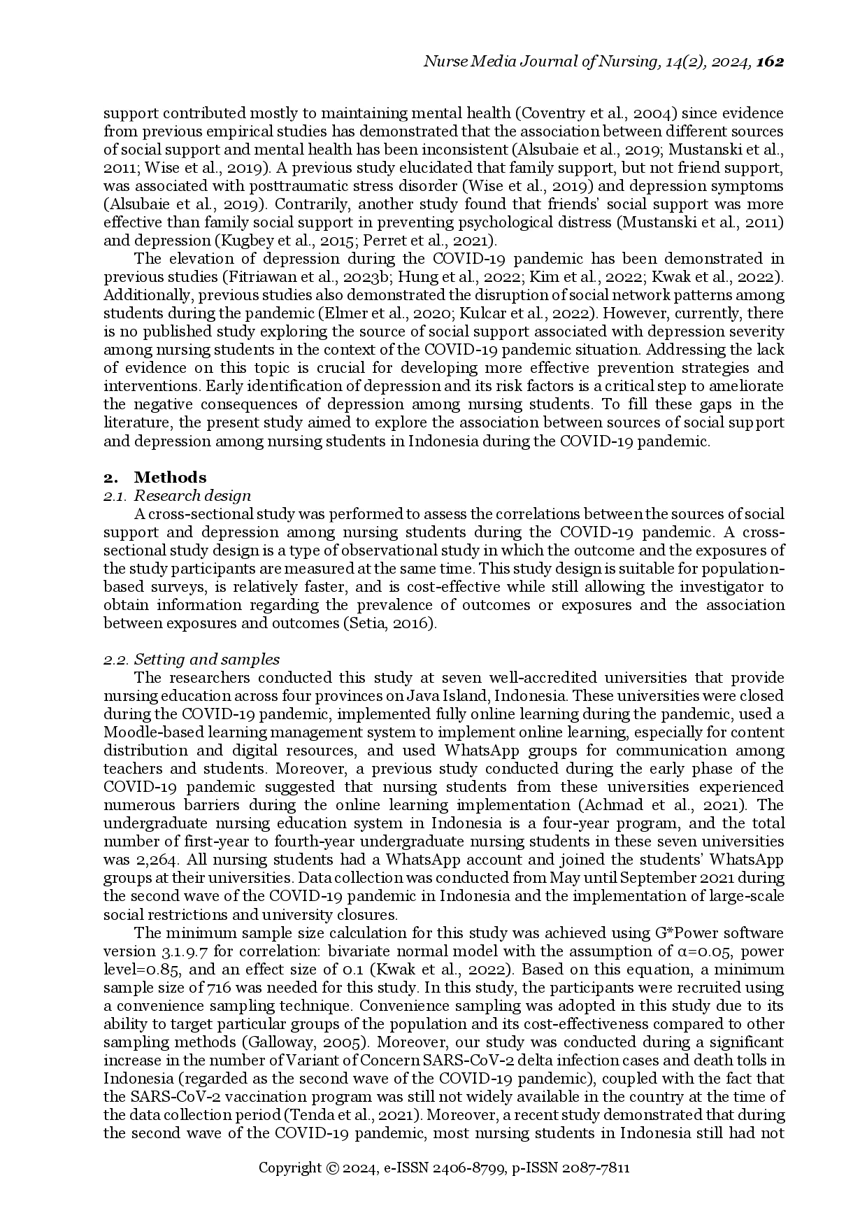 juris Association Between Sources of Social Support and Depression Among Nursing Students During the COVID 19 Pandemic
