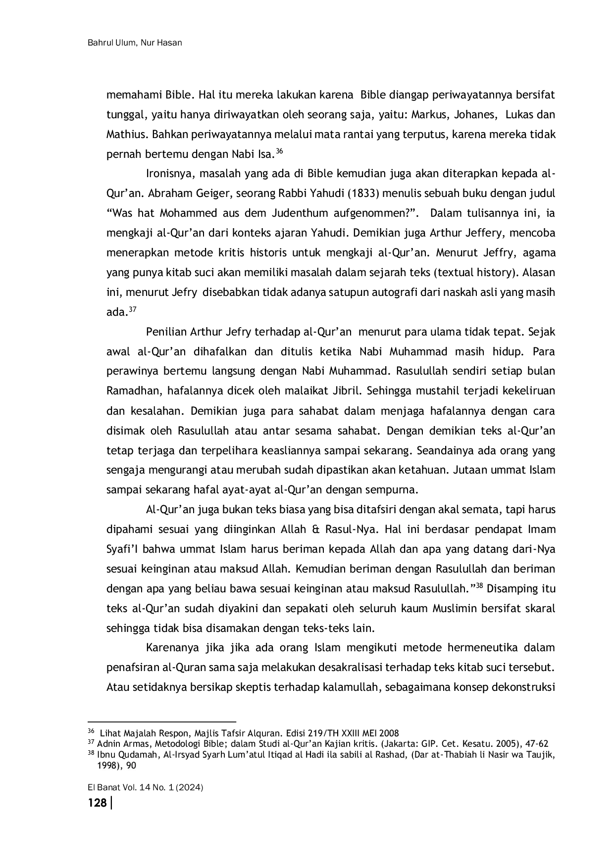 JURIS Integrasi Metode Hermeneutik dalam Tafsir Tarbawi Tantangan dan Implikasi dalam Pendekatan Pedagogis al Qur an