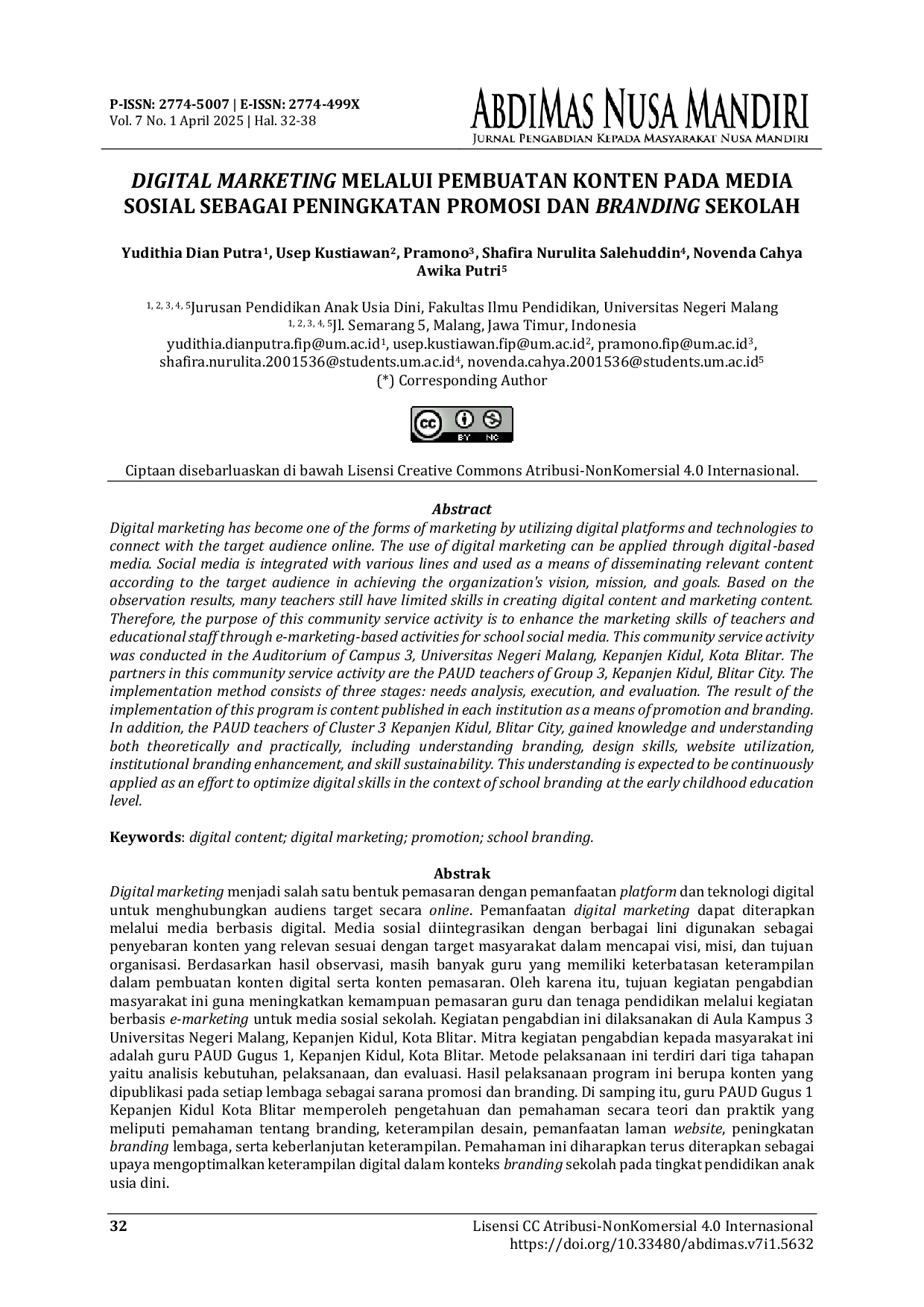 JURIS Digital Marketing Melalui Pembuatan Konten Pada Media Sosial Sebagai Peningkatan Promosi Dan Branding Sekolah