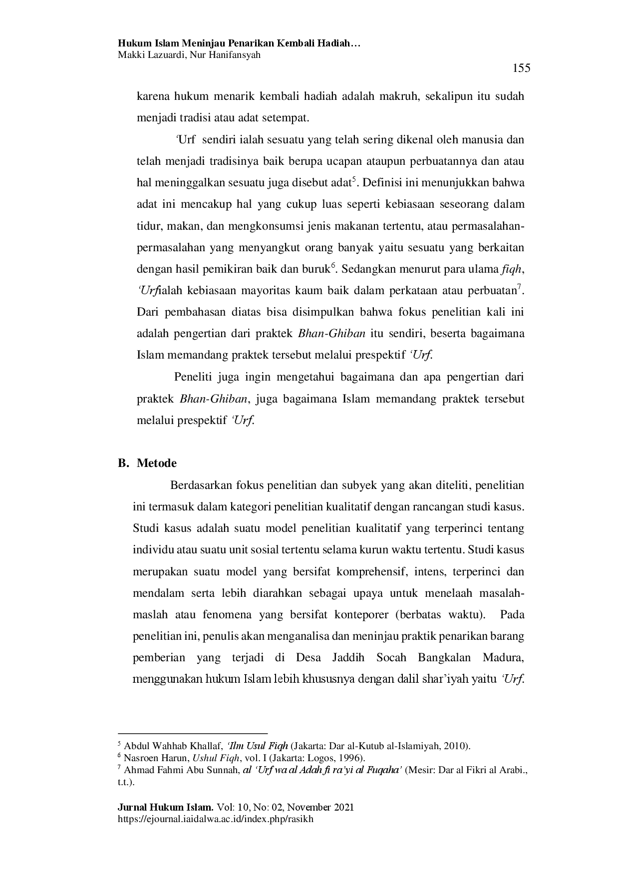 juris Hukum Islam Meninjau Penarikan Kembali Hadiah Lamaran Setelah Perceraian Dari Segi Urf Masyarakat