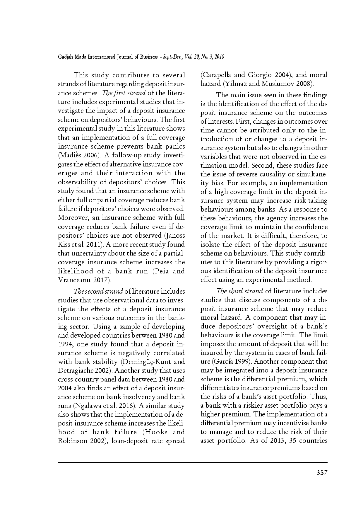 juris Does a Deposit Insurance Scheme Induce Moral Hazard among Bankers Evidence from an experiment with bankers