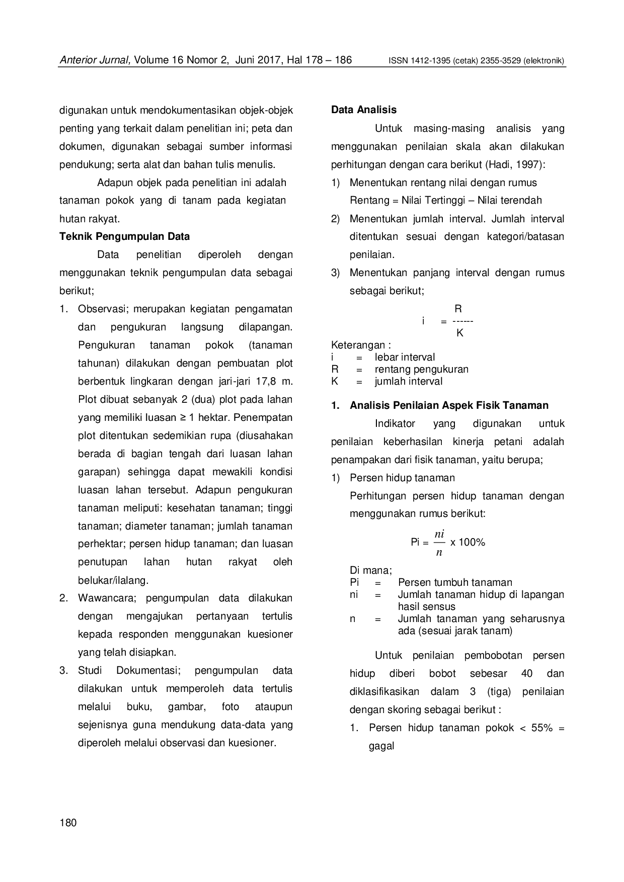 JURIS Indeks Penilaian Petani Pada Hutan Rakyat Di Kecamatan Jabiren Raya Kalimantan Tengah