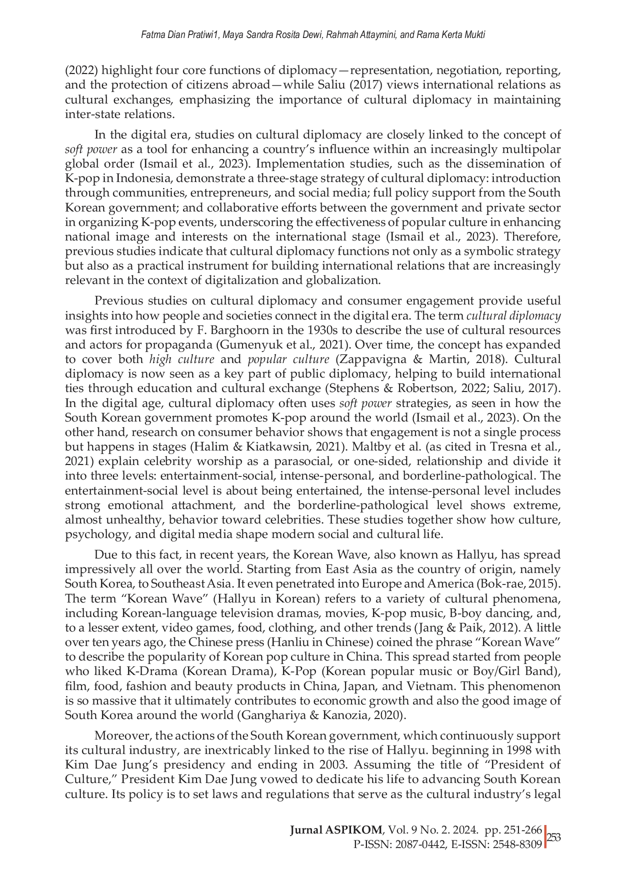JURIS Disclosing gen Z s perception on cultural diplomacy practices in digital media through the role of Korean celebrities in Indonesian products
