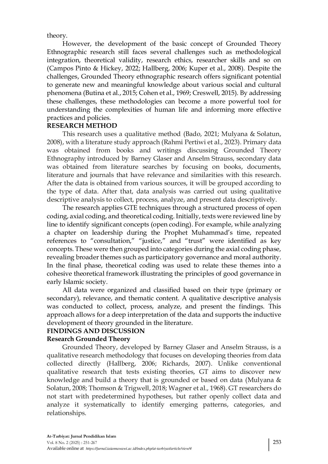 JURIS Development of Basic Concepts of Ethnographic Grounded Theory Research