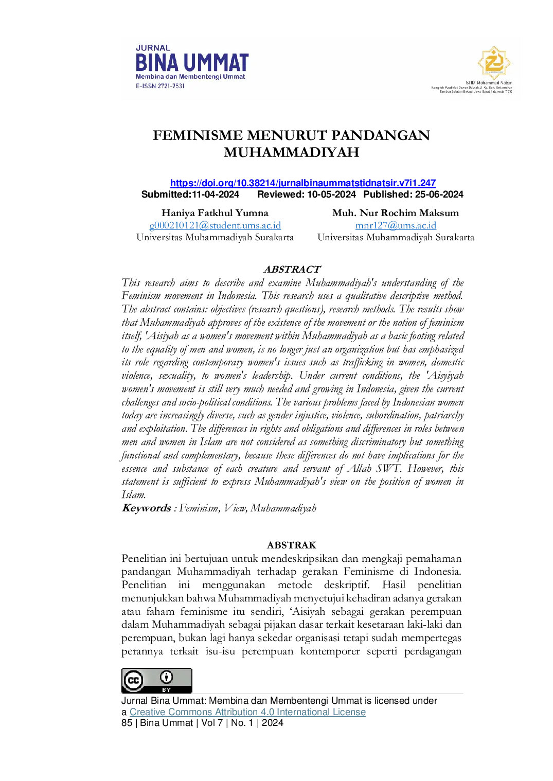 JURIS Feminisme Menurut Pandangan Muhammadiyah