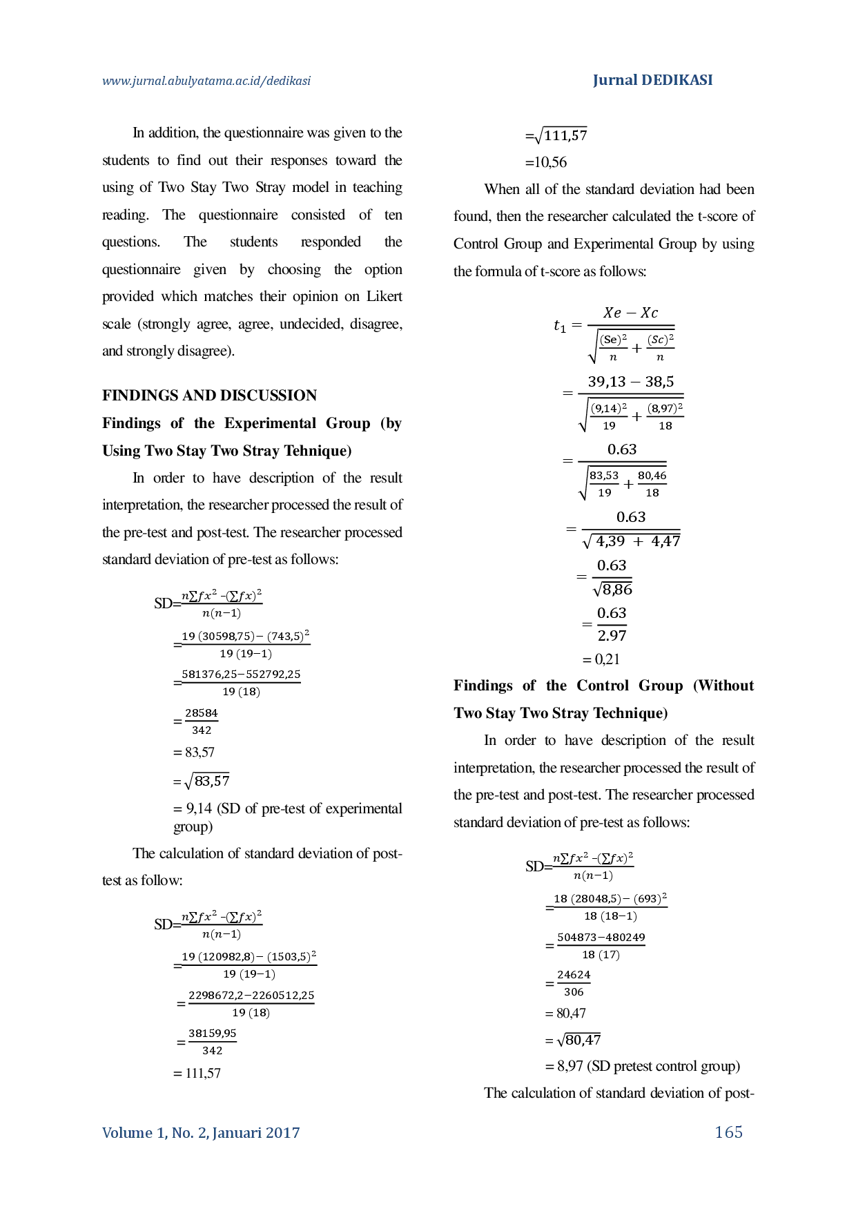 juris The Use of Two Stay Two Stray in Improving Students Reading Comprehension