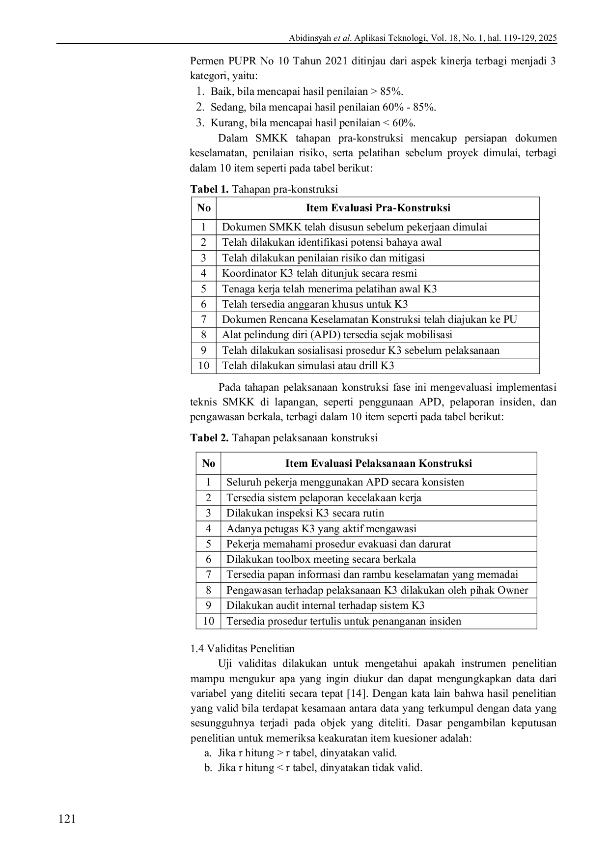 JURIS Evaluasi Penerapan Sistem Manajemen Keselamatan Konstruksi Pada Proyek Pembangunan Puskesmas Kecamatan Bangun Purba