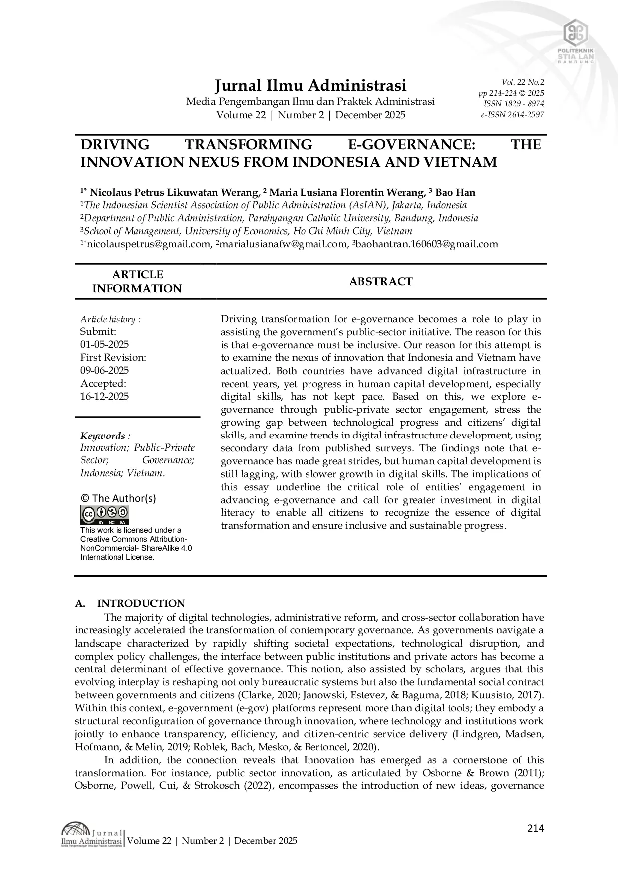 JURIS Driving Innovation Nexus From Indonesia And Vietnam Transforming E Governance The