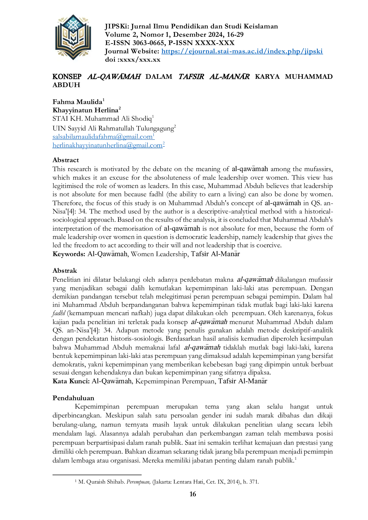 JURIS Konsep Al Qawa mah Dalam Tafsir Al Mana r Karya Muhammad Abduh