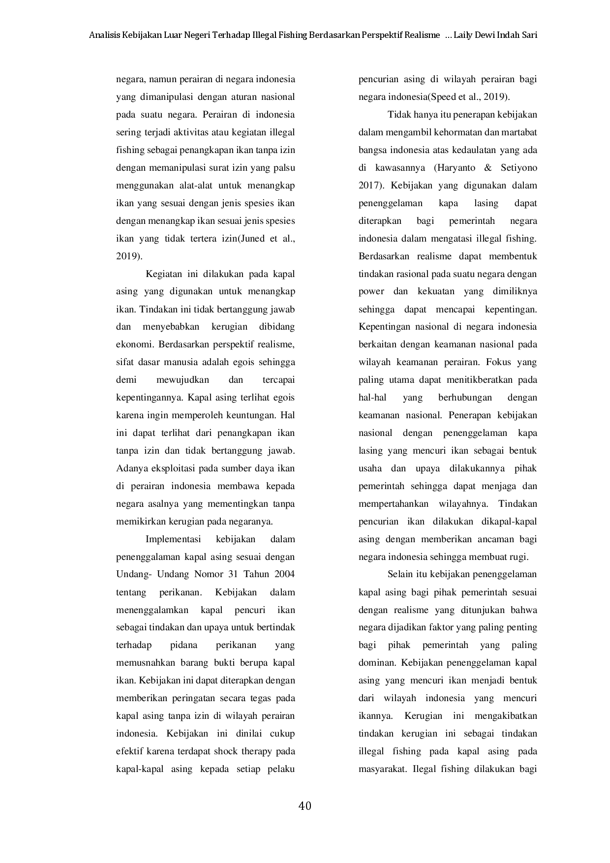 juris Analisis Kebijakan Luar Negeri Terhadap Illegal Fishing Berdasarkan Perspektif Realisme