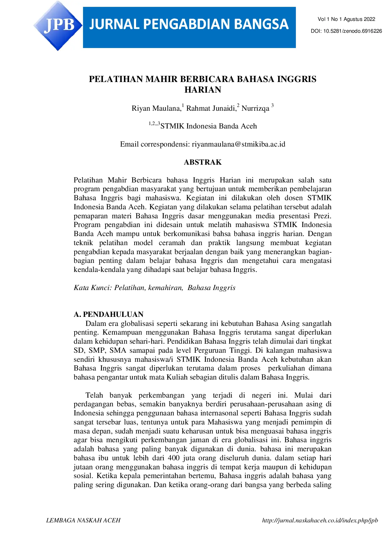 juris Pelatihan Mahir Berbicara Bahasa Inggris Harian