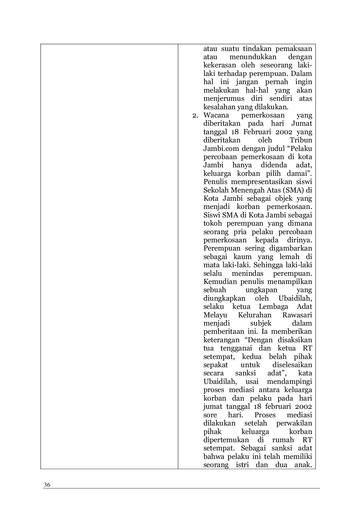 JURIS Analisis Wacana Kritis Pendekatan Sara Mills Pada Berita Online Tribun Jambi Com Kasus Pemerkosaan Di Jambi