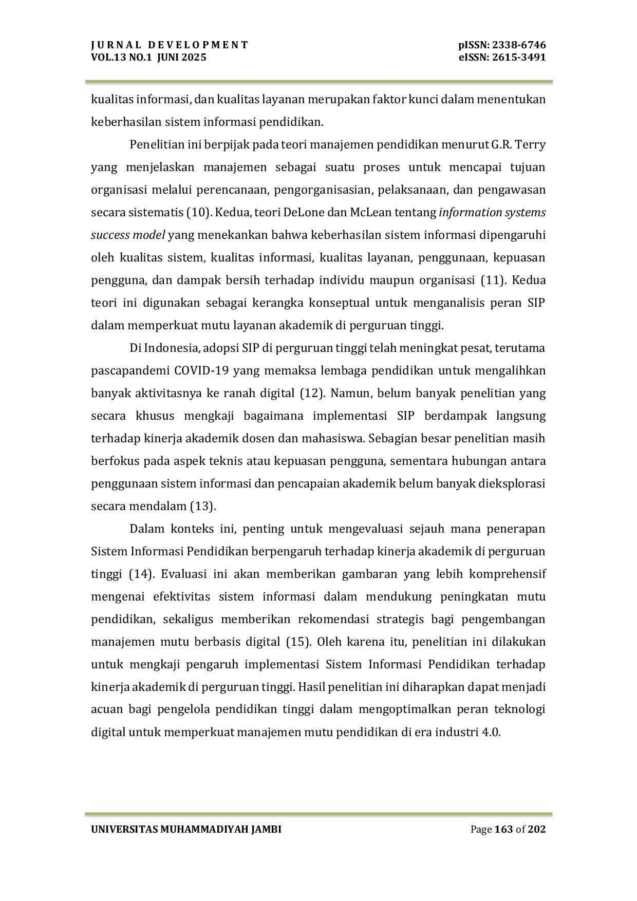 JURIS Manajemen Mutu Pendidikan Berbasis Digital Pengaruh Implementasi Sistem Informasi Pendidikan Terhadap Kinerja Akademik Di Perguruan Tinggi