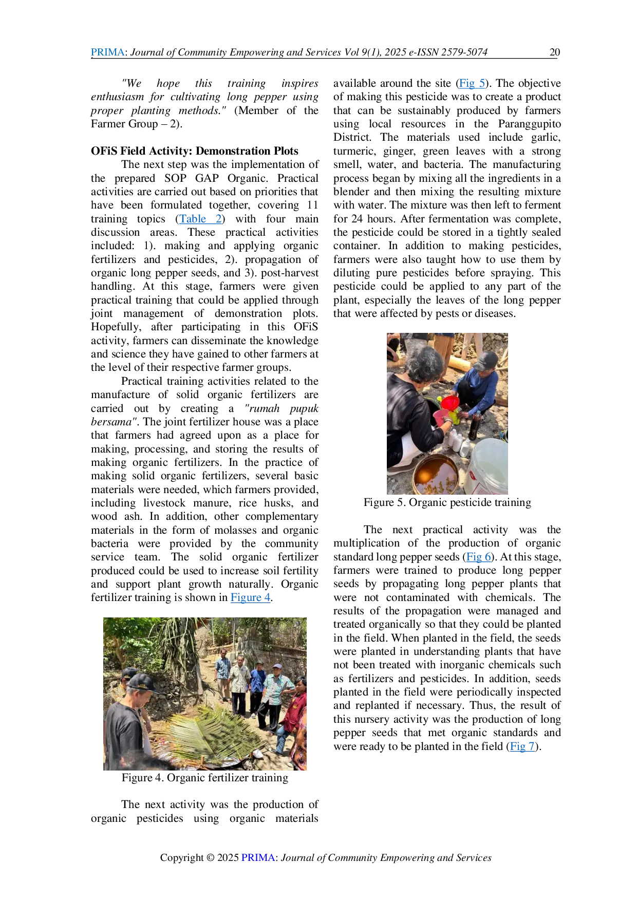JURIS Bridging the Knowledge Gap through Organic Field School OFiS Method for Long Pepper Piper longum Farmers in Wonogiri Indonesia