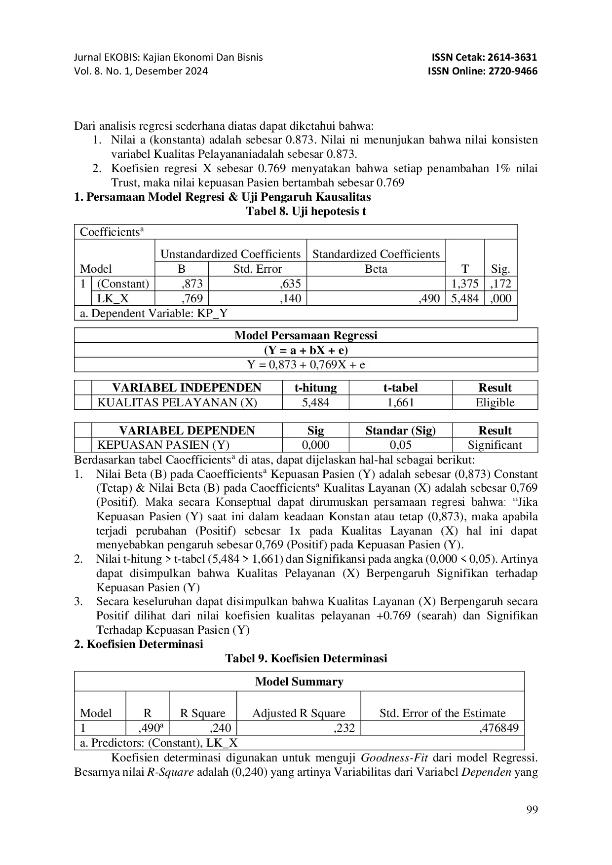 juris Pengaruh Kualitas Pelayanan Terhadap Kepuasan Pasien Di Instalasi Gawat Darurat IGD Pada RSUD Kayuagung