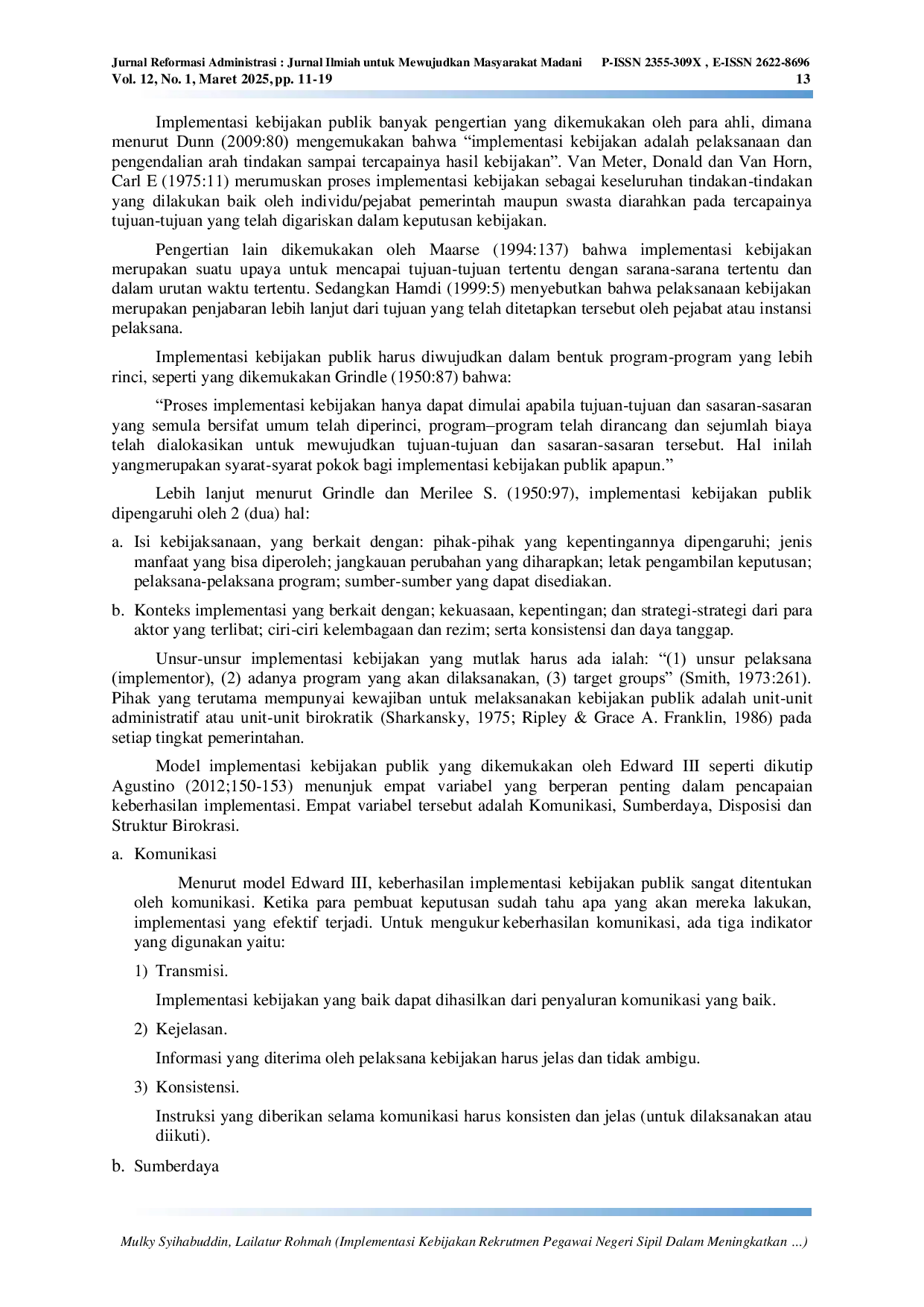 JURIS Implementasi Kebijakan Rekrutmen Pegawai Negeri Sipil Dalam Meningkatkan Jabatan Fungsional di Badan Kepegawaian dan Pengembangan Sumber Daya Manusia Kota Bekasi