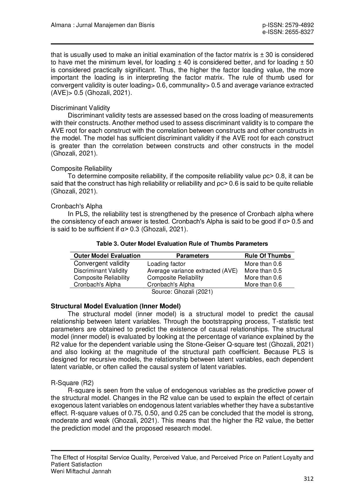 JURIS The Effect of Hospital Service Quality Perceived Value and Perceived Price on Patient Loyalty and Patient Satisfaction
