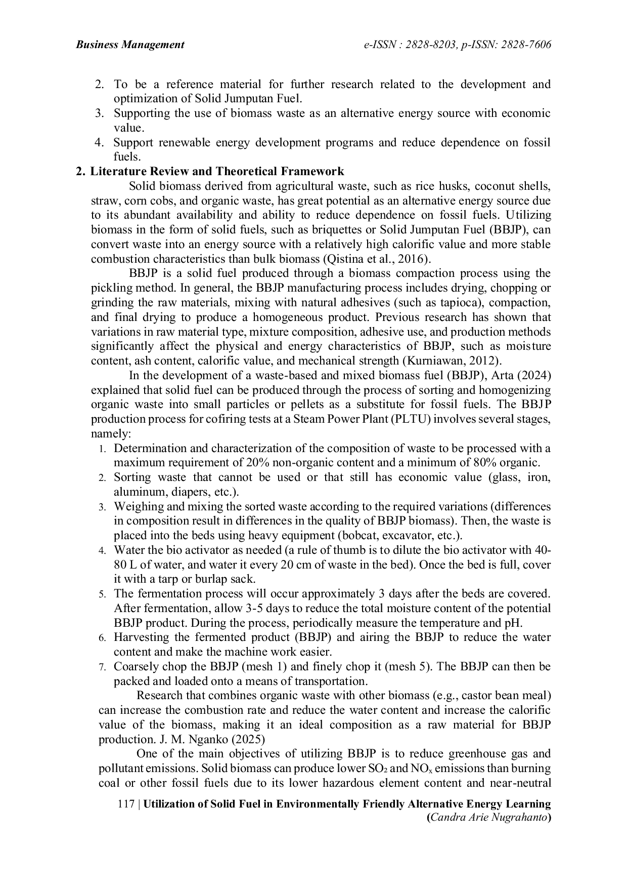 JURIS Utilization of Solid Fuel in Environmentally Friendly Alternative Energy Learning