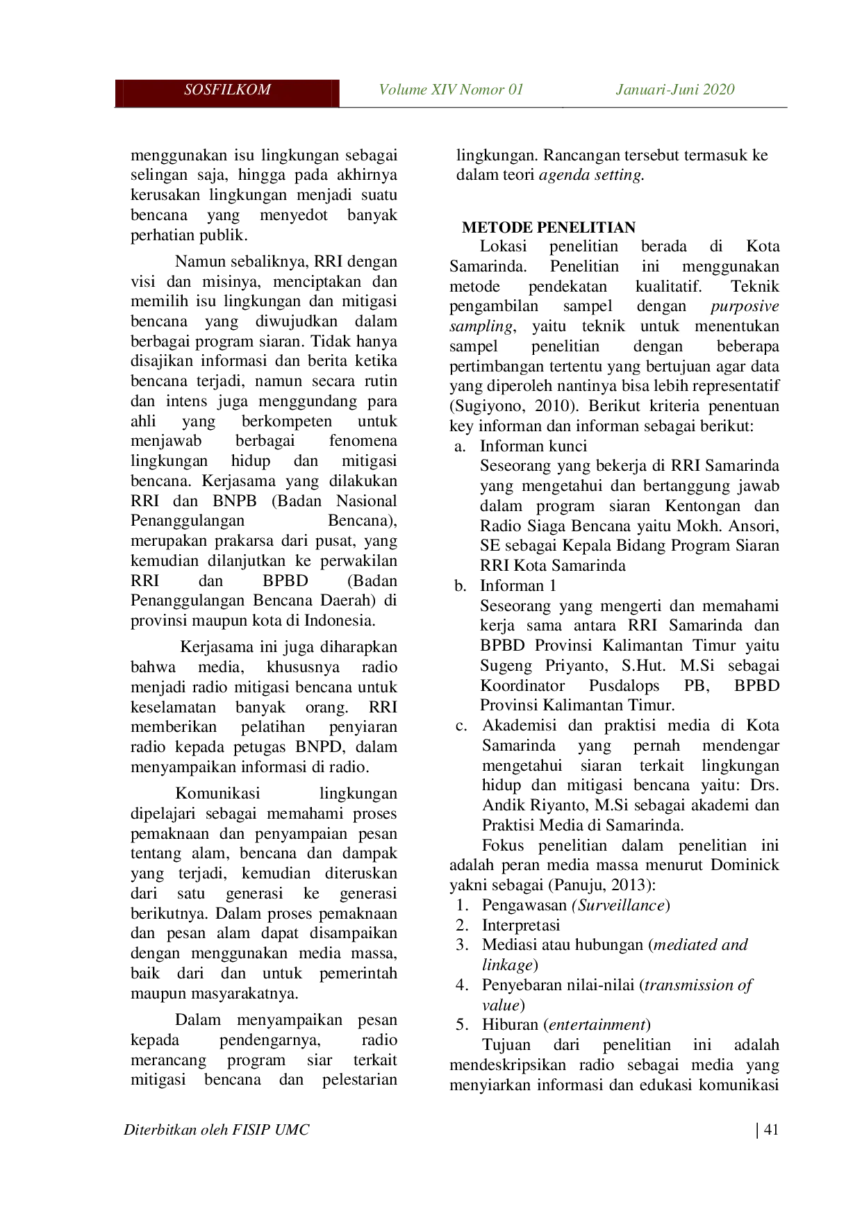 JURIS Radio Sebagai Media Komunikasi Lingkungan Dan Mitigasi Bencana Banjir Di Kota Samarinda