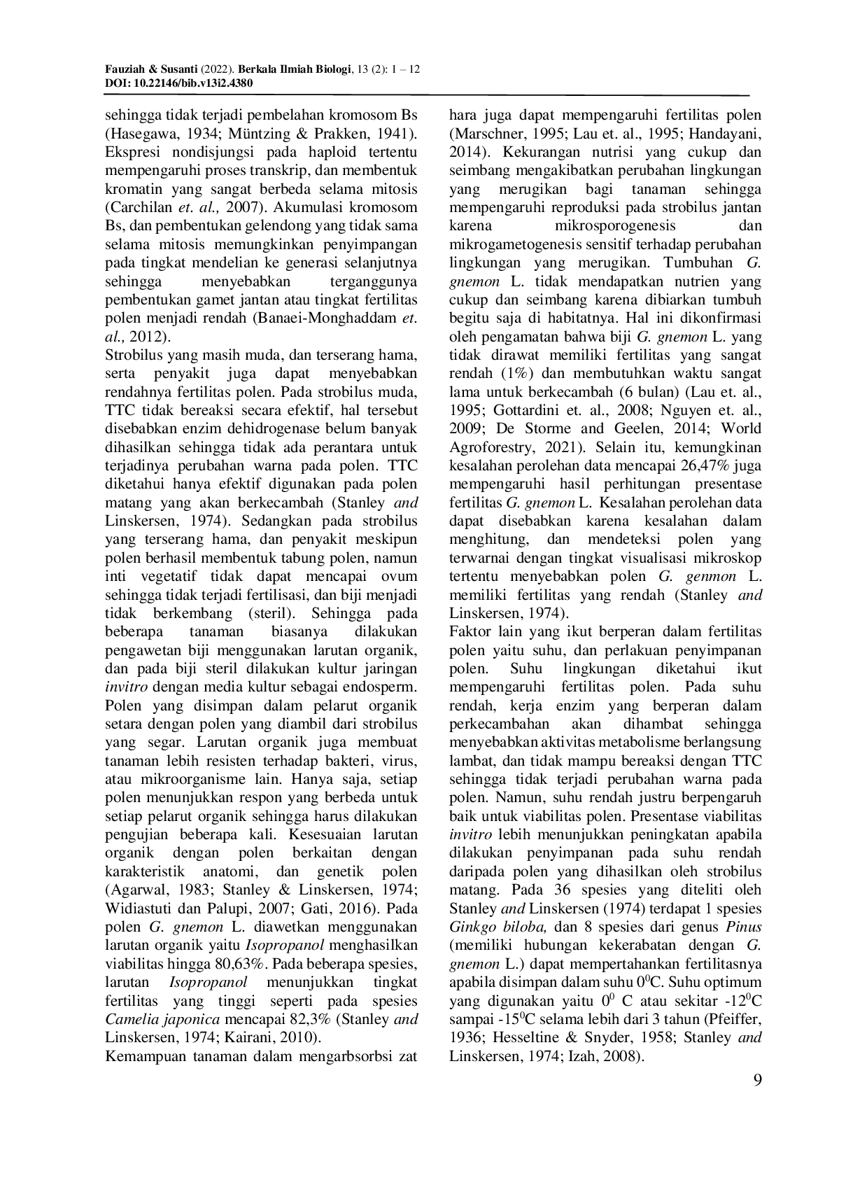 JURIS Morphological Characterization Ultrastructure and Fertility Test of Melinjo Gnetum gnemon L Pollen