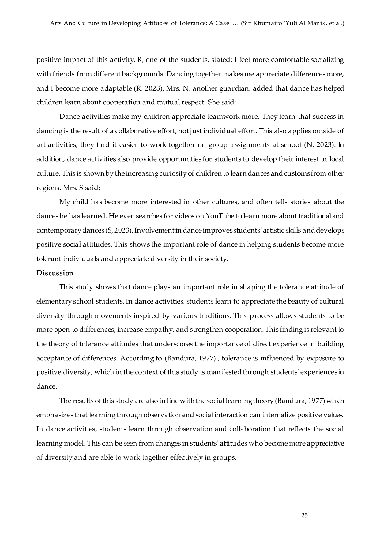 JURIS Arts And Culture in Developing Attitudes of Tolerance A Case Study of Dance Education in Elementary Schools