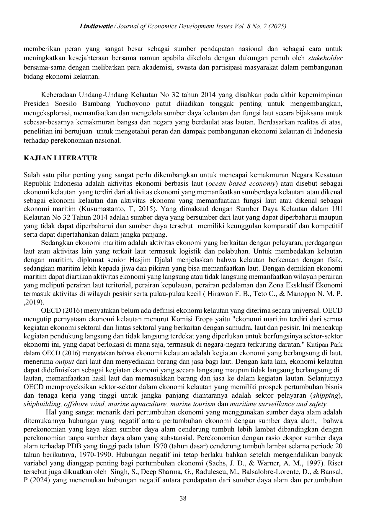 JURIS Peran dan Dampak Pembangunan Ekonomi Kelautan terhadap Perekonomian Indonesia Pendekatan Input Output