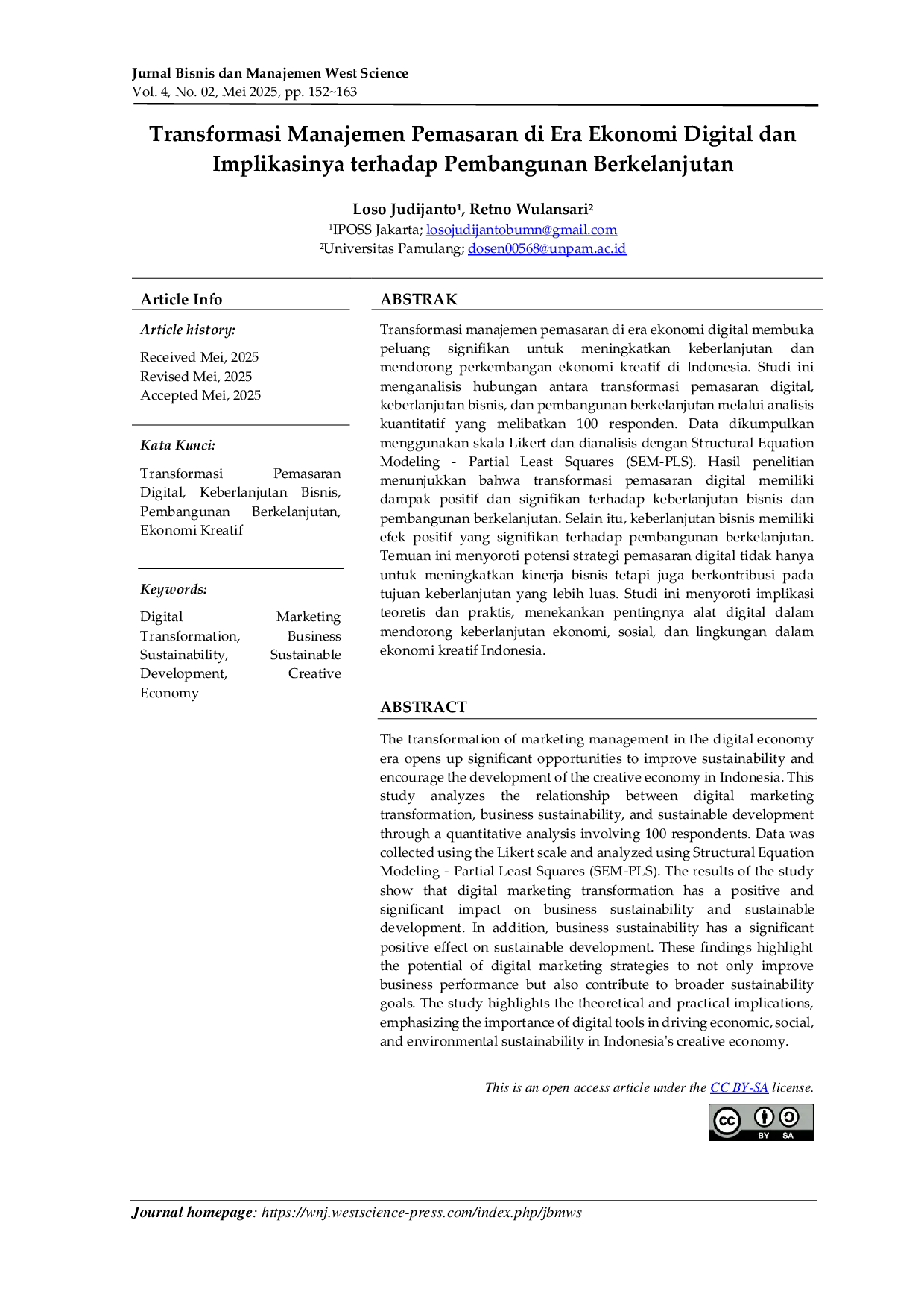 JURIS Transformasi Manajemen Pemasaran di Era Ekonomi Digital dan Implikasinya terhadap Pembangunan Berkelanjutan