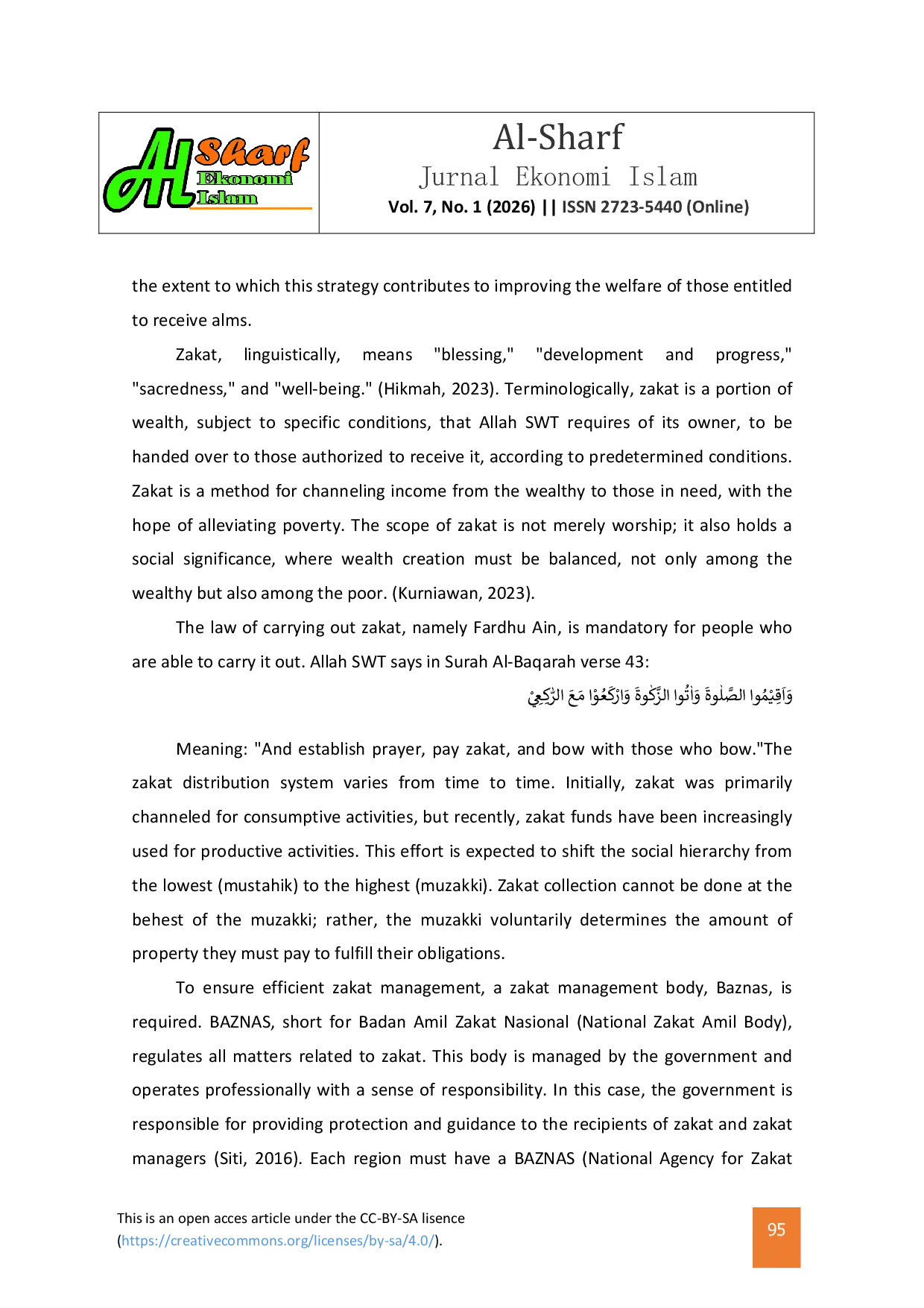JURIS The Strategy for Distributing Zakat Funds in Improving the Welfare of Mustahik by BAZNAS of Lima Puluh Kota Regency for the Community of Nagari Galugua Kapur IX District