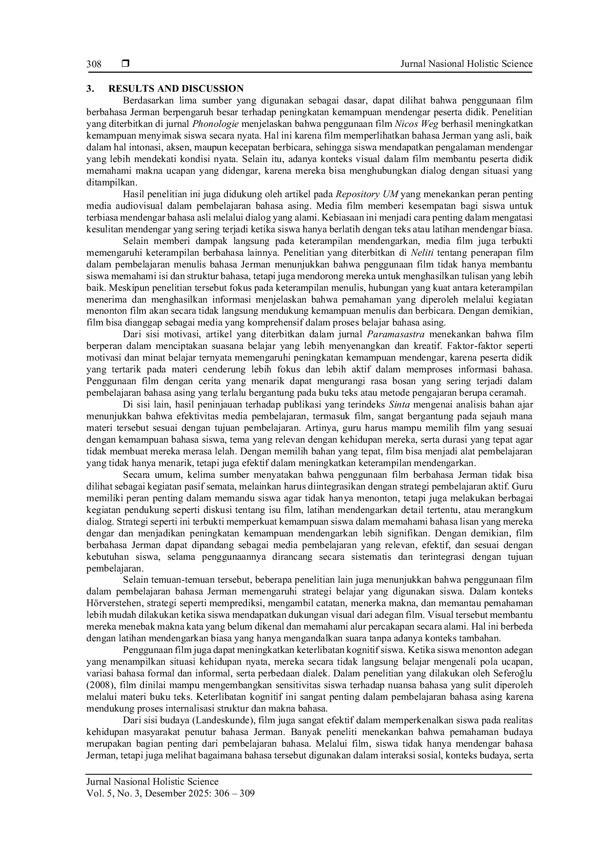 JURIS The Effect of Using German Language Films on Improving Students H rverstehen