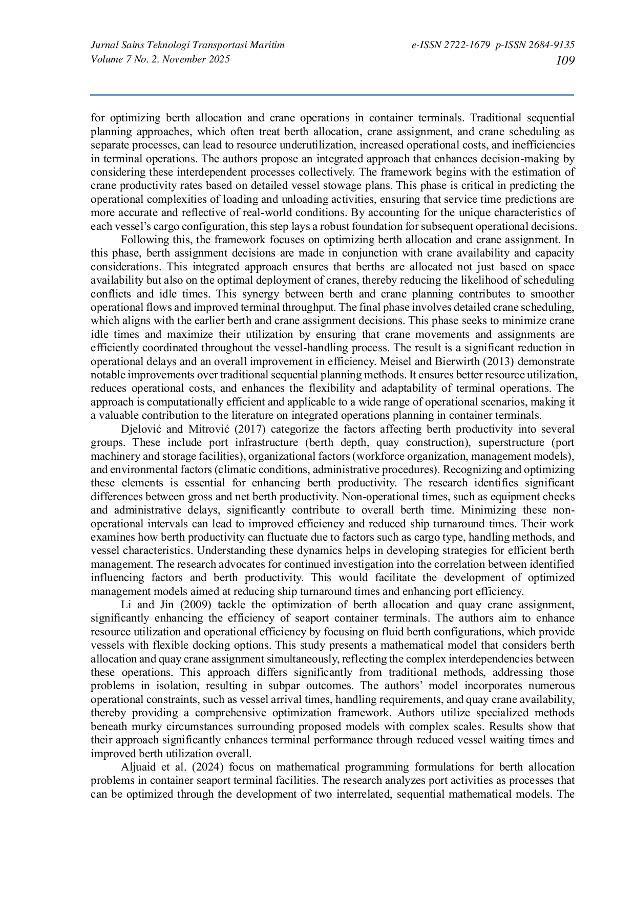 JURIS Optimizing Berth Allocation at Lekki Deep Sea Port A Predictive Model for Efficiency and Growth