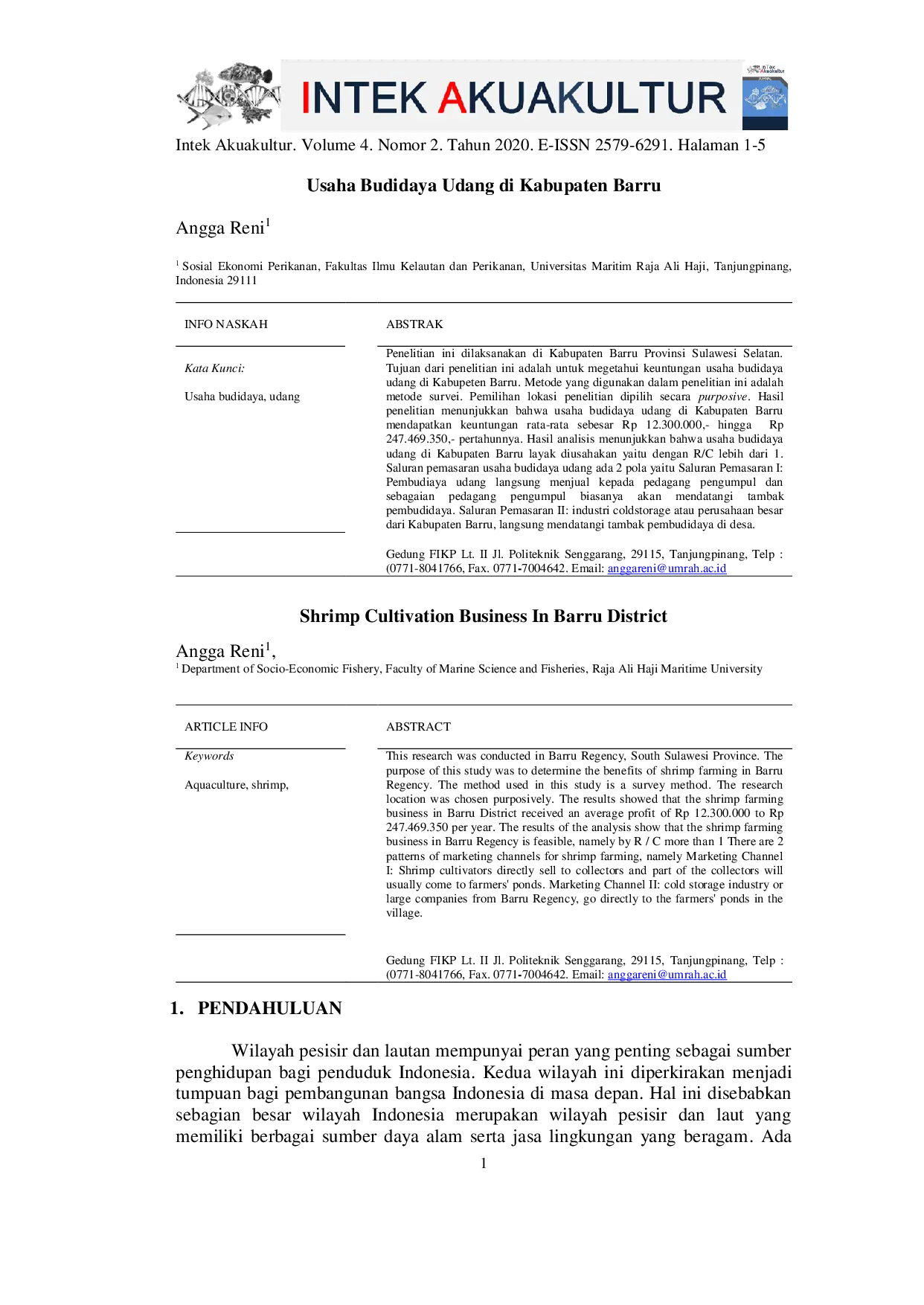 JURIS Shrimp Cultivation Business in Barru District