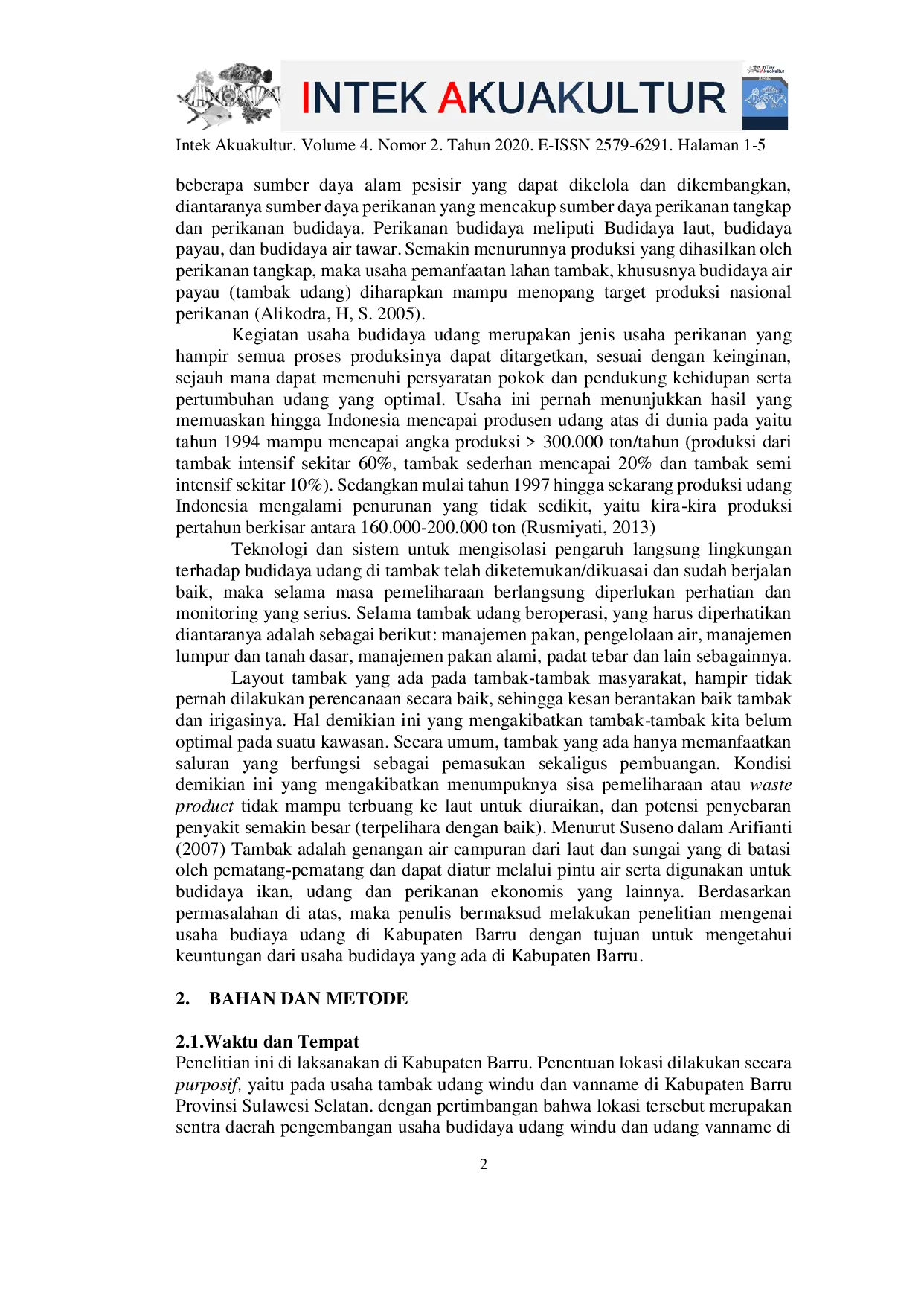 JURIS Shrimp Cultivation Business in Barru District