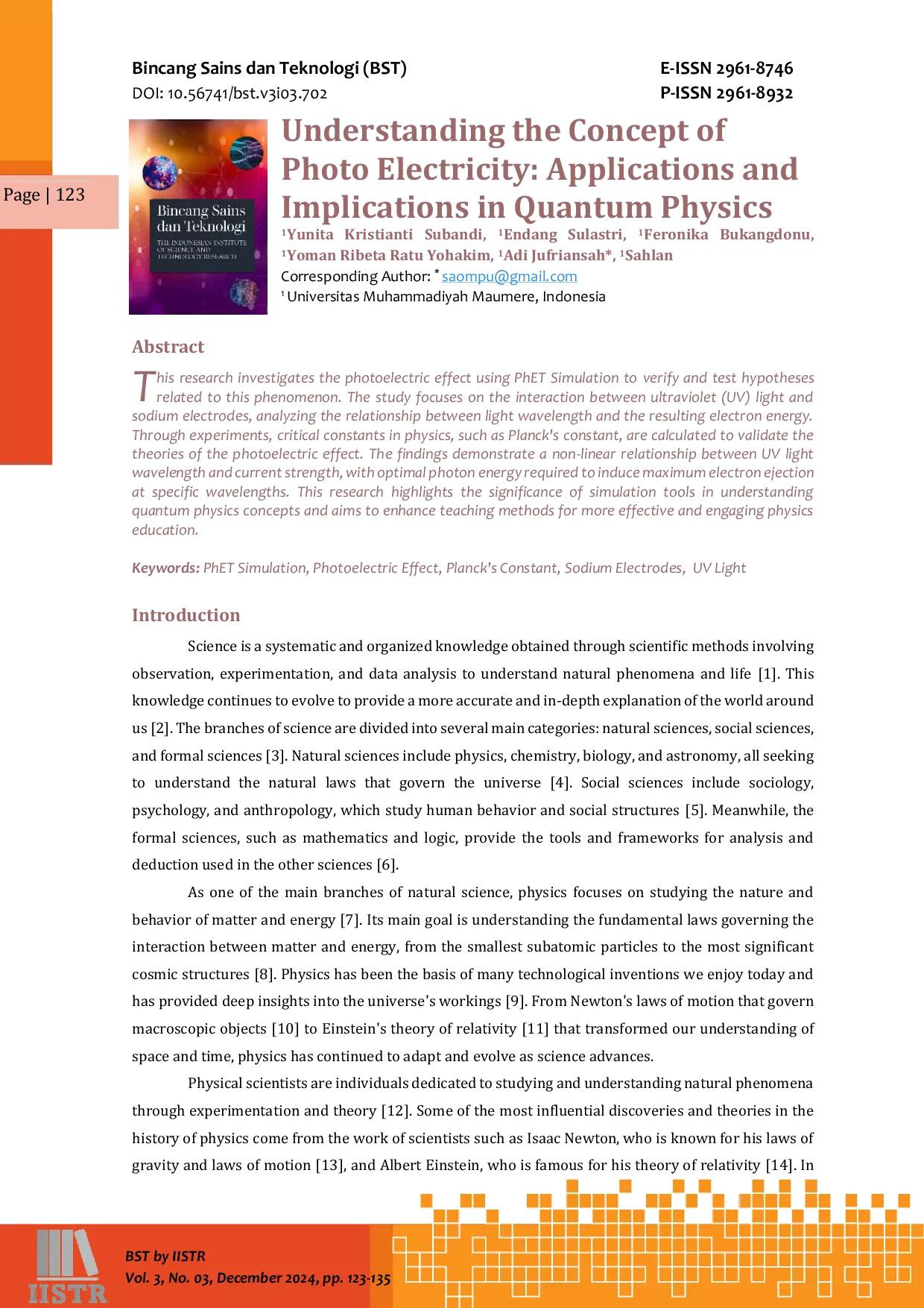 JURIS Understanding the Concept of Photo Electricity Applications and Implications in Quantum Physics