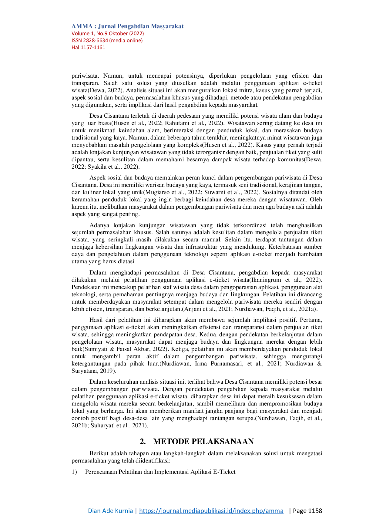 JURIS Digitalisasi Wisata Desa Pelatihan E Ticket Untuk Kemudahan Kunjungan Di Desa Cisantana