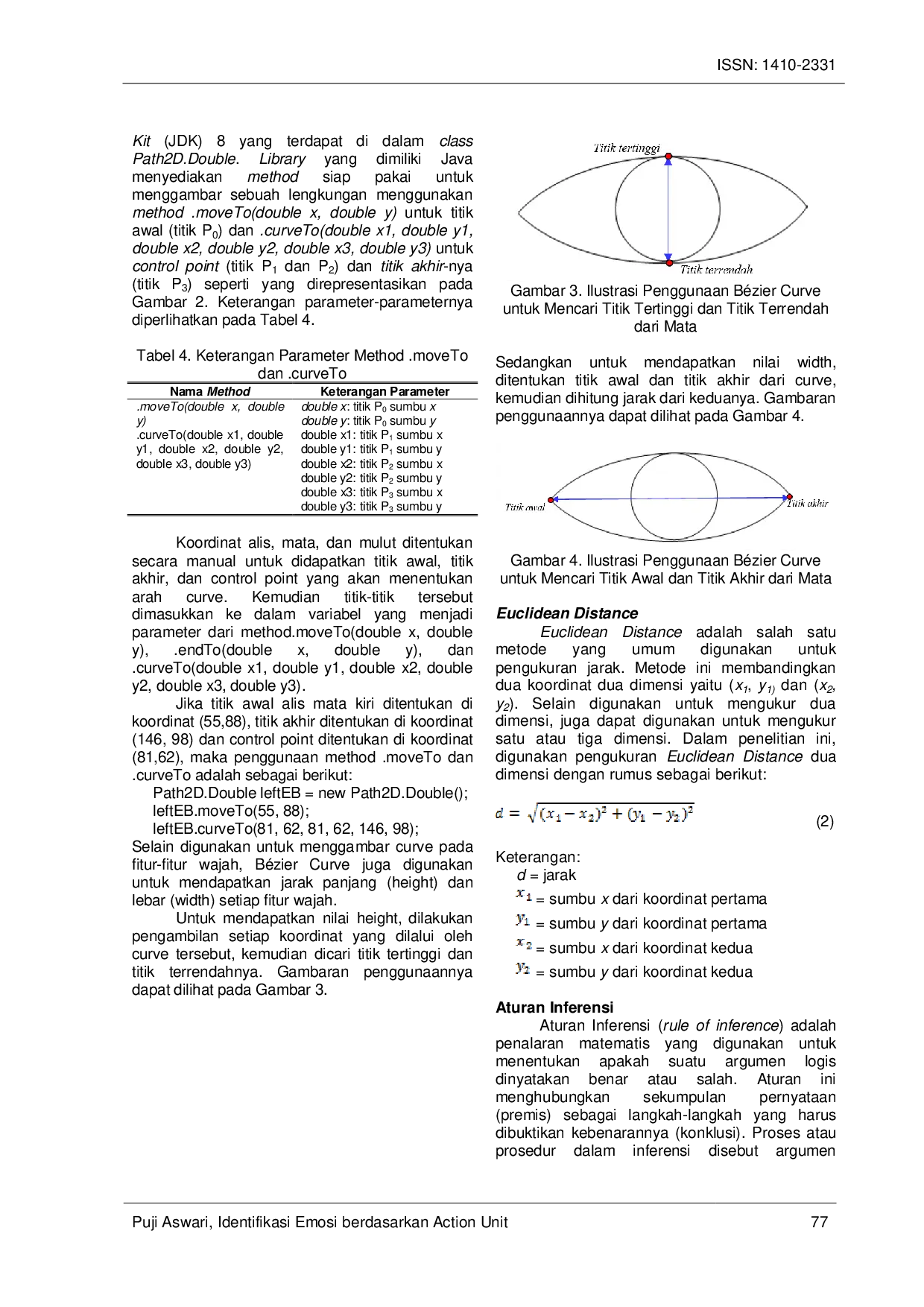 juris Identifikasi Emosi Berdasarkan Action Unit Menggunakan Metode B zier Curve