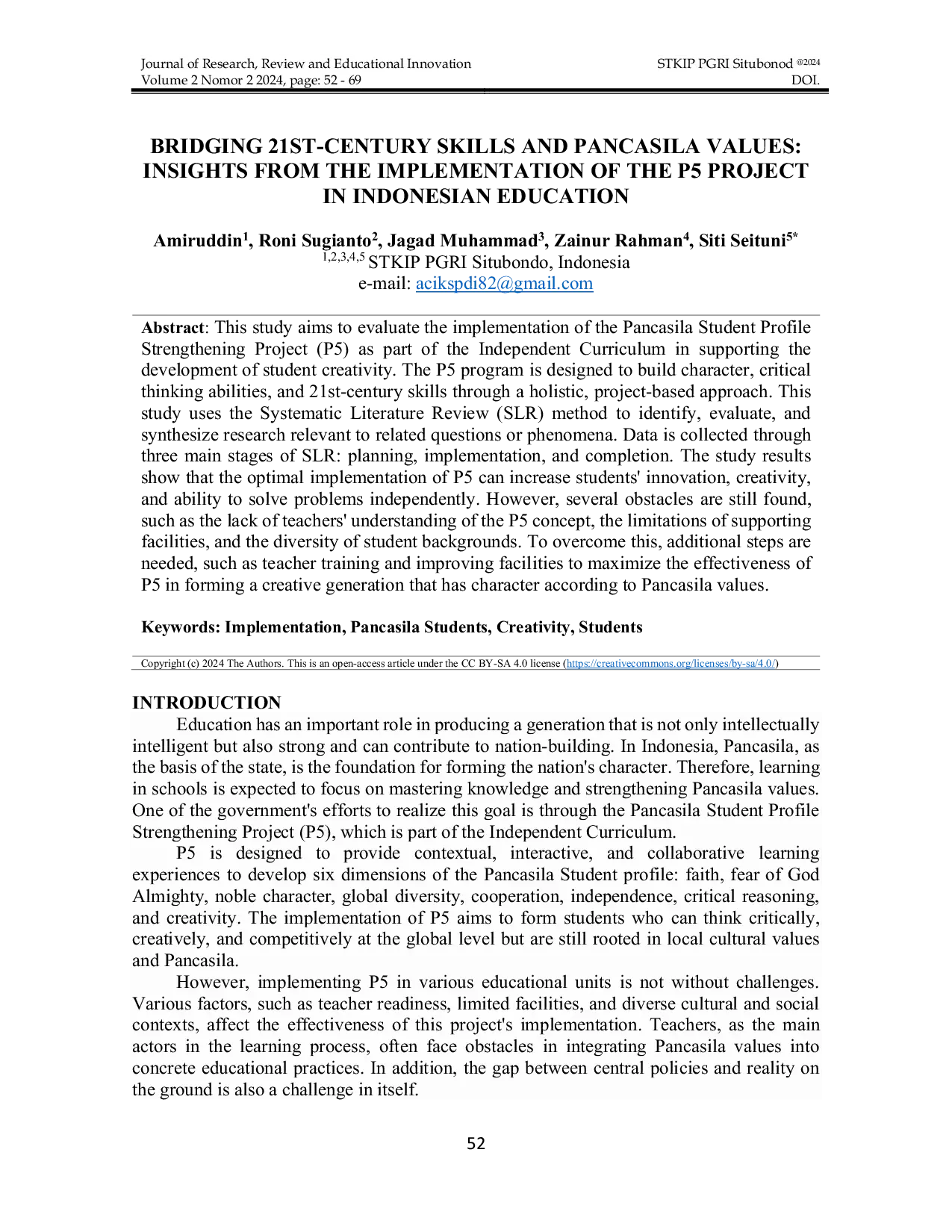 JURIS Bridging 21st Century Skills And Pancasila Values Insights From The Implementation Of The P5 Project In Indonesian Education