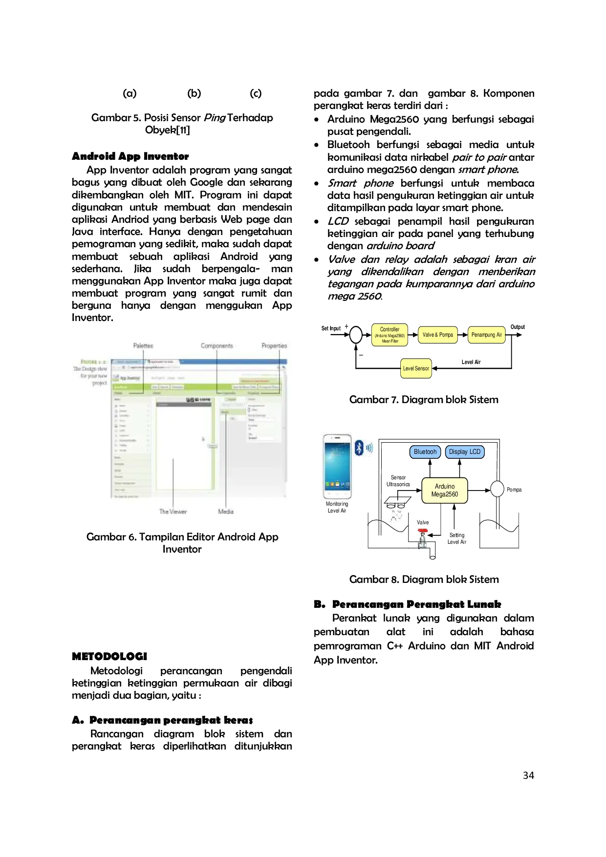 JURIS APLIKASI EMBEDDED SYSTEM SEBAGAI KENDALI KETINGGIAN AIR DENGAN ALGORITMA MEAN FILTER MENGGUNAKAN ARDUINO MEGA2560 DAN SMART PHONE