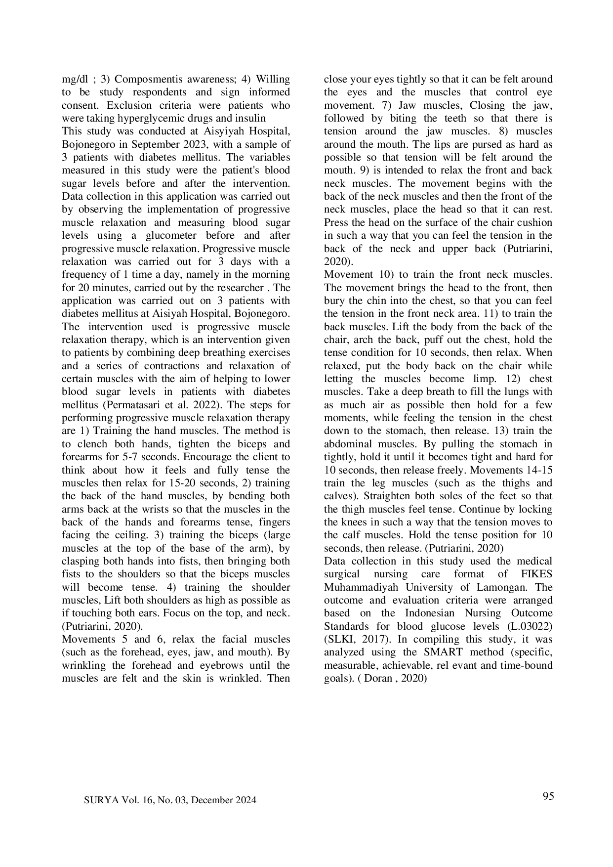 JURIS Hyperglycemia Management Using Progressive Muscle Therapy in Diabetes Mellitus Patients Case Study