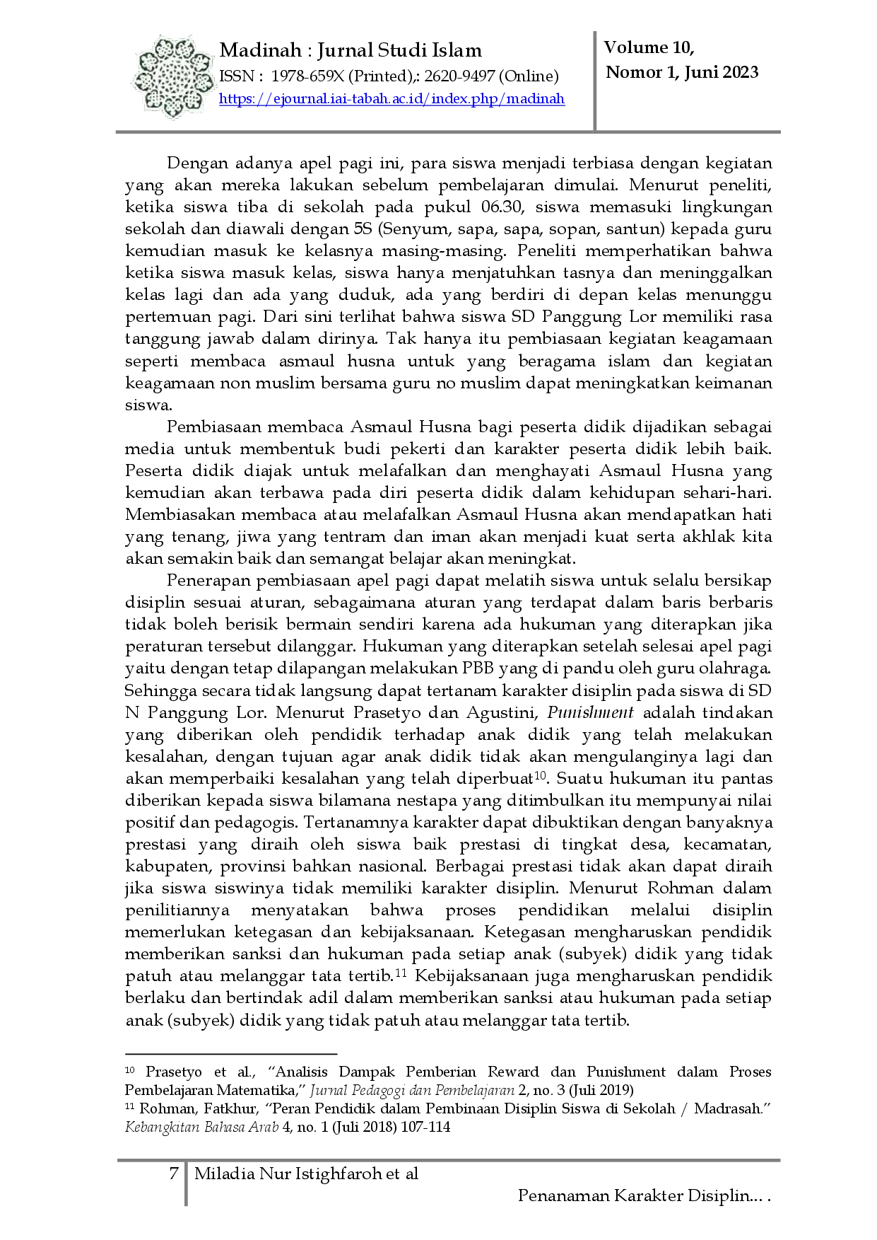 juris Penanaman Karakter Disiplin dalam Kegiatan Apel Pagi di SD Negeri Panggung Lor