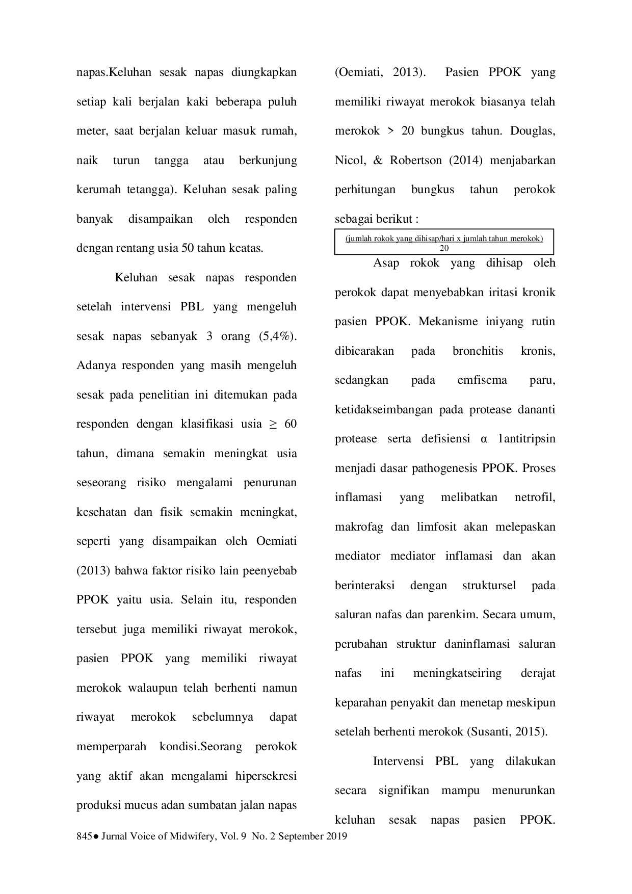 JURIS Dampak Pursed Lips Breathing Exercise Terhadap Penurunan Keluhan Sesak Napas Pada Pasien PPOK