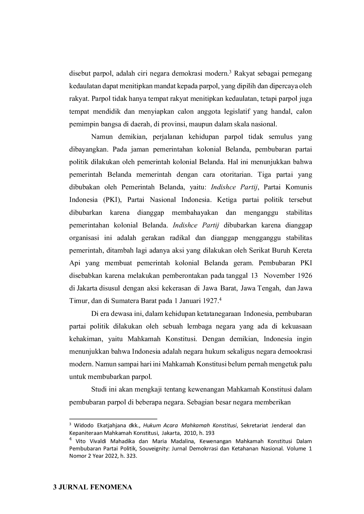 JURIS Kewenangan Mahkamah Konstitusi Republik Indonesia Dalam Membubarkan Partai Politik