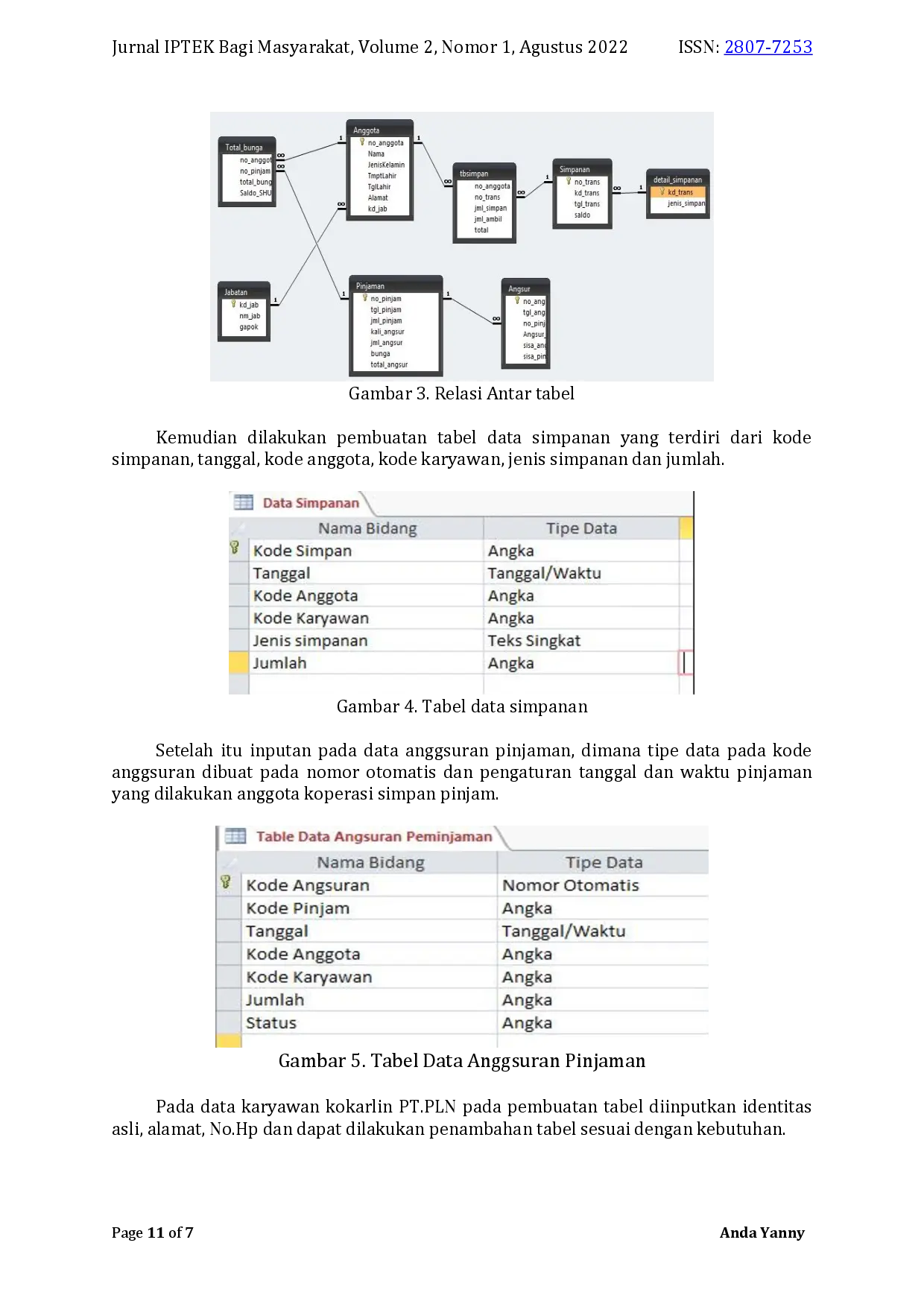 juris Pelatihan Pembuatan Database Simpan Pinjam Pensiunan Kokarlin PLN Sumut Menggunakan Microsoft Access