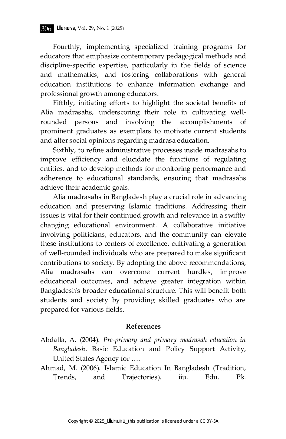 JURIS Islamic Institution of Education in Bangladesh A Study on Alia Madrasah