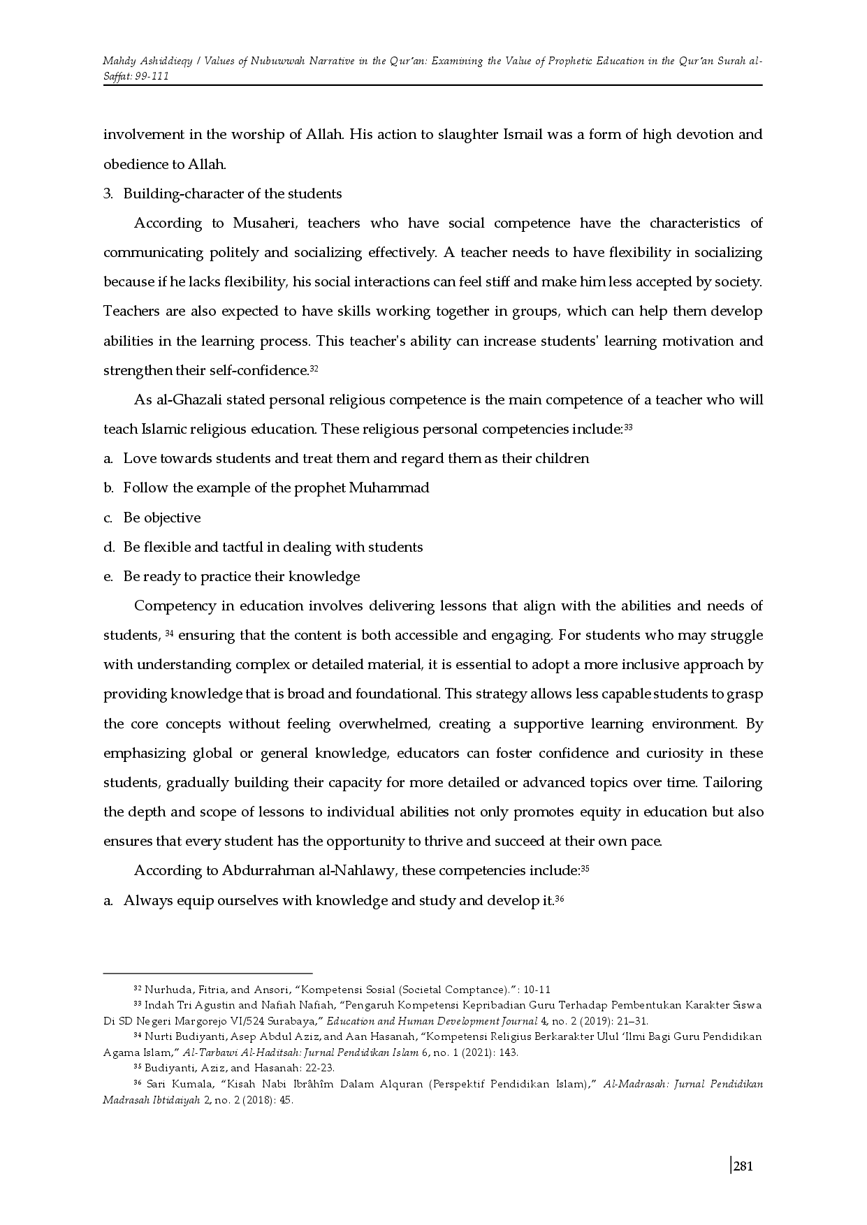 juris Values of Nubuwwah Narrative in the Qur an Examining the Value of Prophetic Education in the Qur an Surah al Saffat 99 111