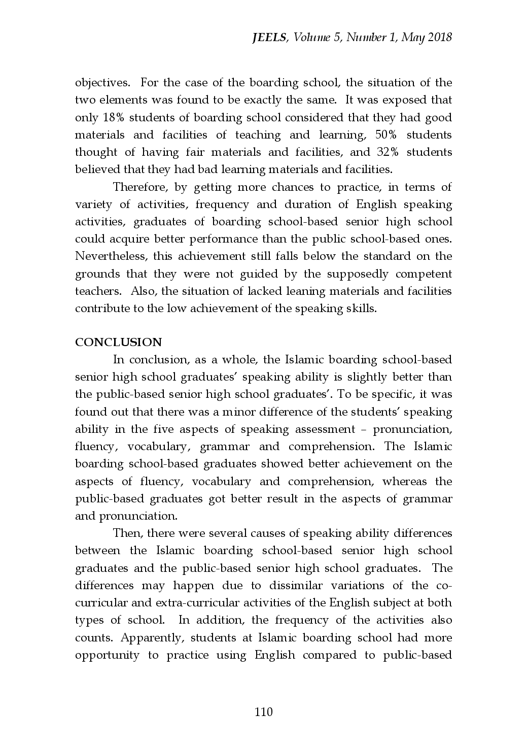 juris Speaking Performance of Islamic Boarding School and Public School Based Graduates A Comparative Study