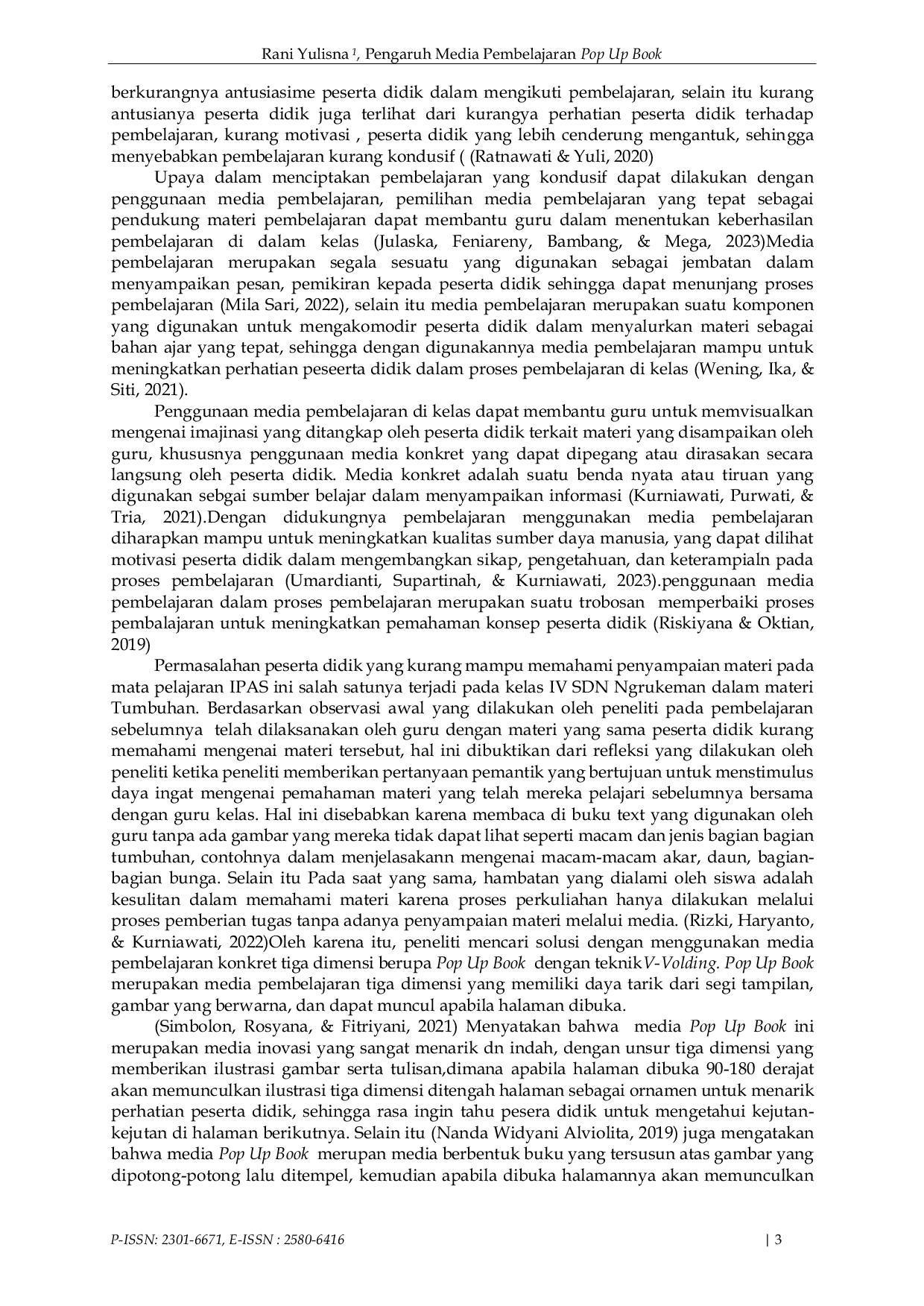 JURIS Pengaruh Media Pembelajaran Pop Up Book Dengan Teknik V Volding Untuk Meningkatkan Prestasi Belajar Peserta Didik Pada Materi Tumbuhan Ipas Kelas Iv Sekolah Dasar