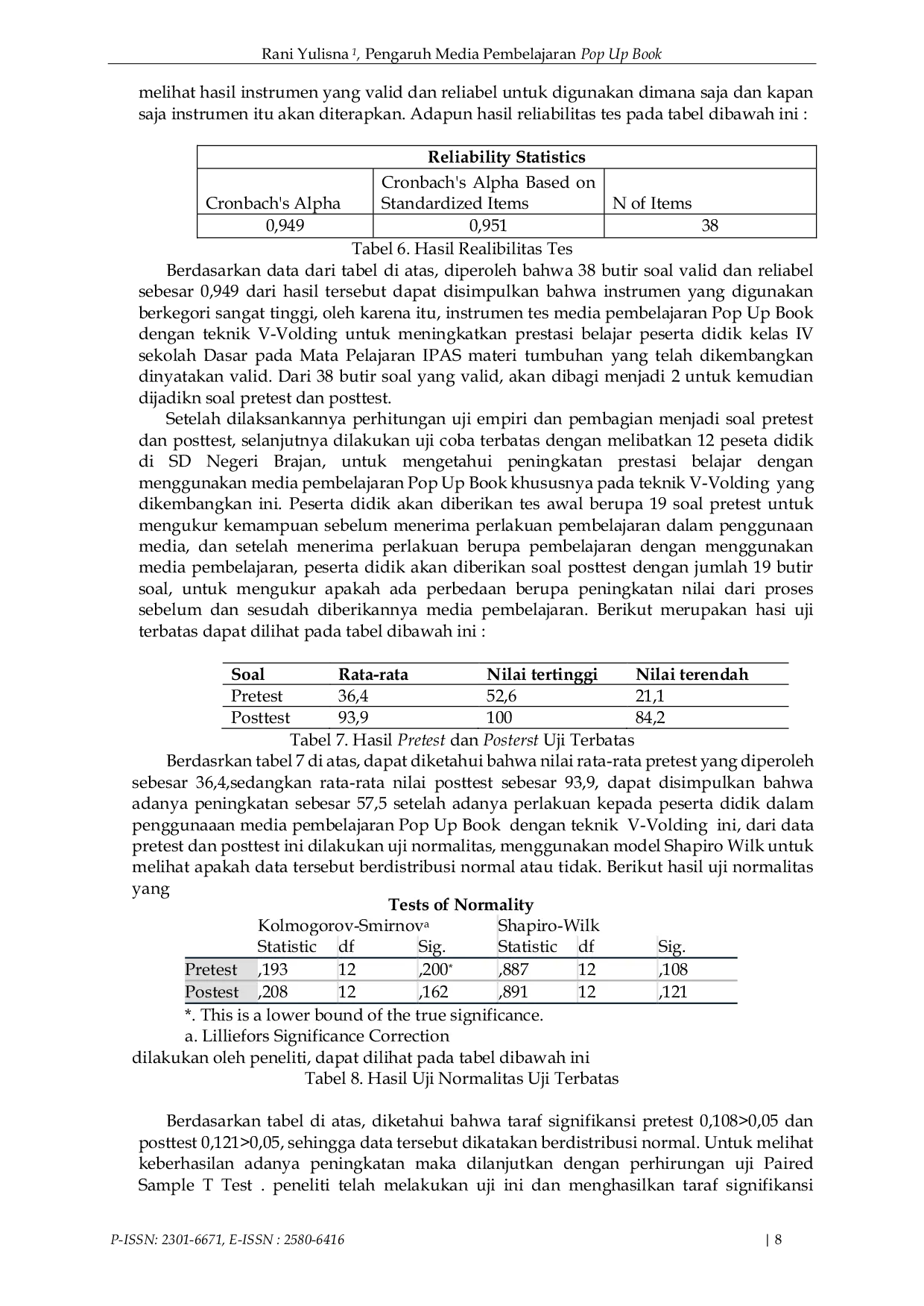 JURIS Pengaruh Media Pembelajaran Pop Up Book Dengan Teknik V Volding Untuk Meningkatkan Prestasi Belajar Peserta Didik Pada Materi Tumbuhan Ipas Kelas Iv Sekolah Dasar