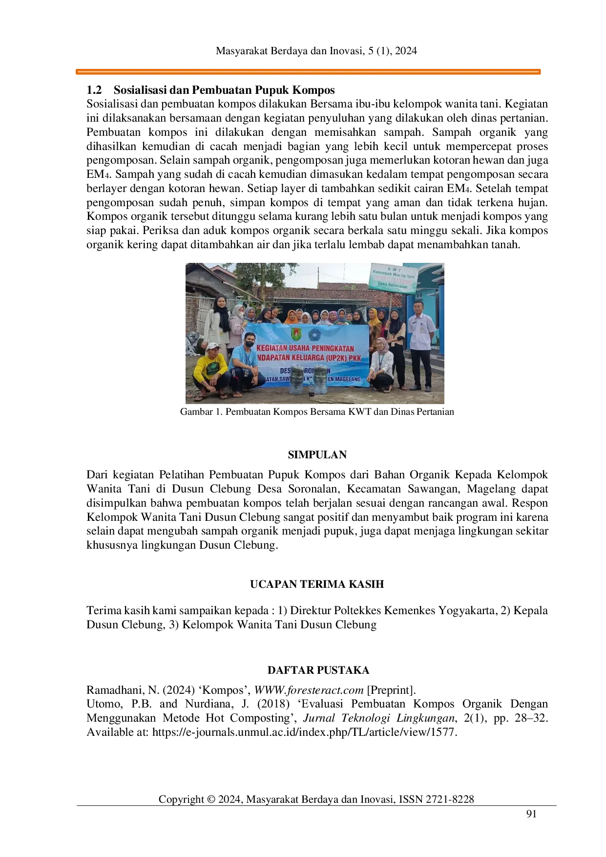 JURIS Pelatihan Pembuatan Pupuk Kompos dari Bahan Organik