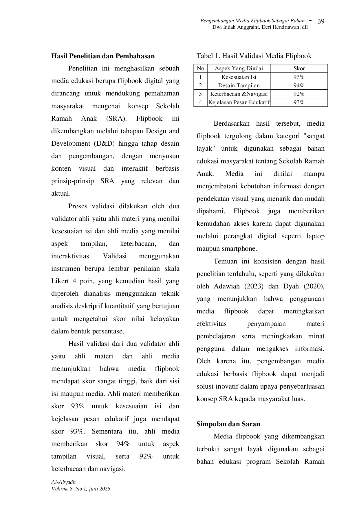 JURIS Pengembangan Media Flipbook Sebagai Bahan Edukasi Pendidikan Sekolah Ramah Anak